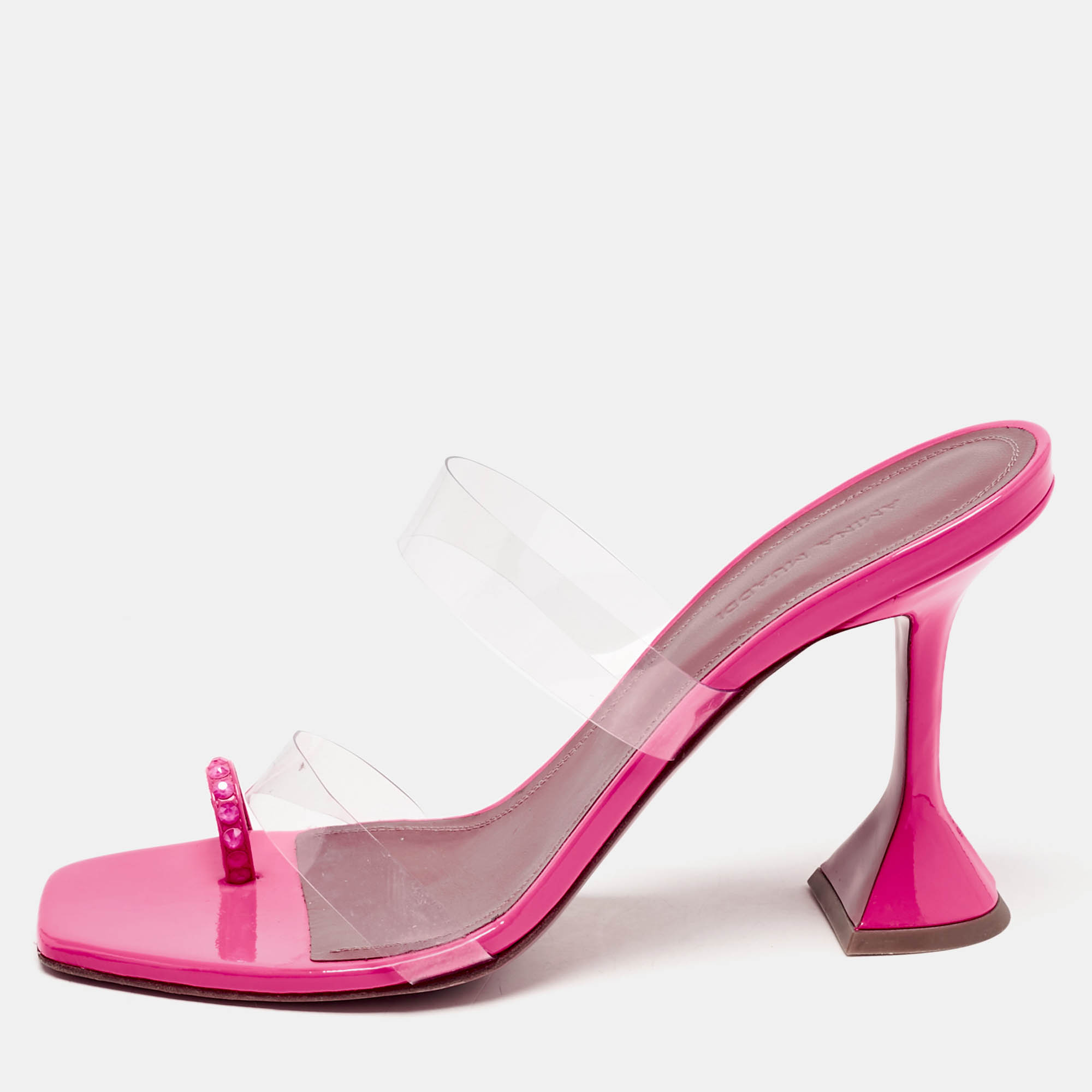 Amina Muaddi Pink Patent Leather and PVC Sami Slide Sandals Size
Amina Muaddi Pink Patent Leather and PVC Sami Slide Sandals Size