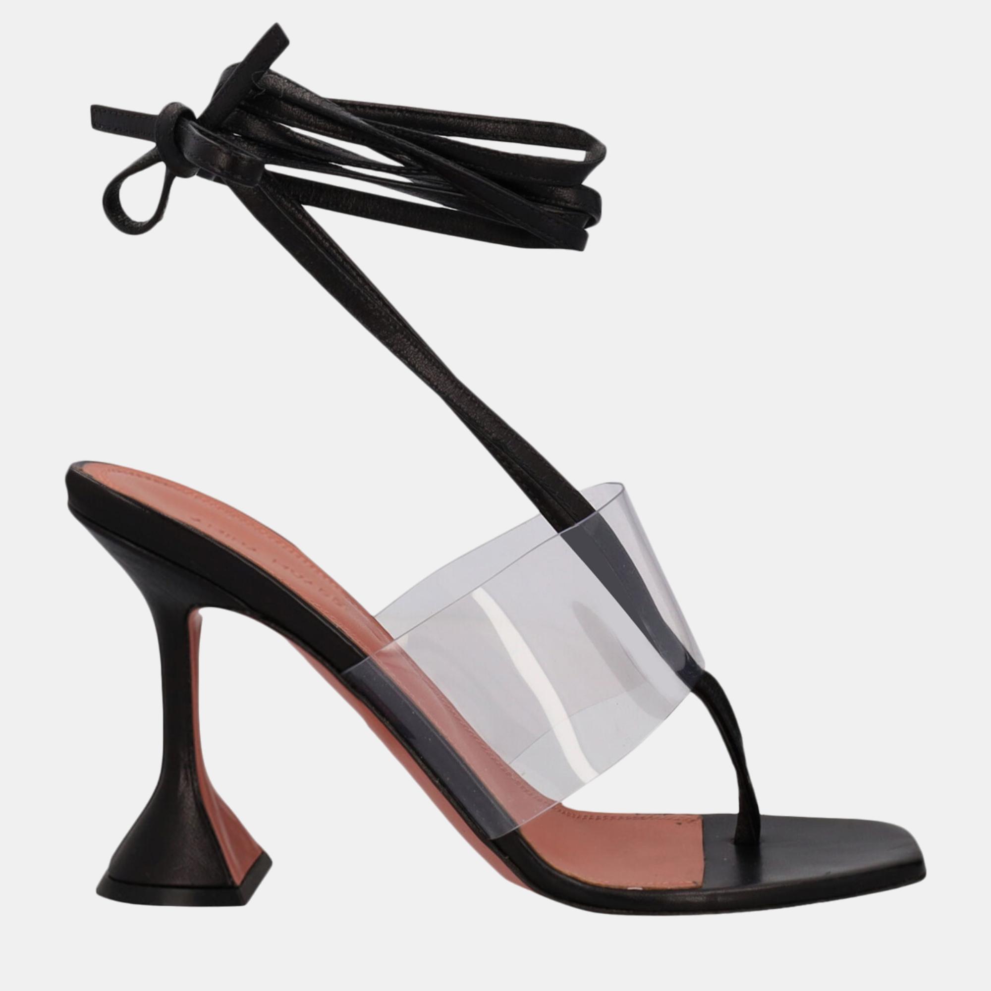 Amina Muaddi  Women's Leather Sandals - Black - EU 38.5