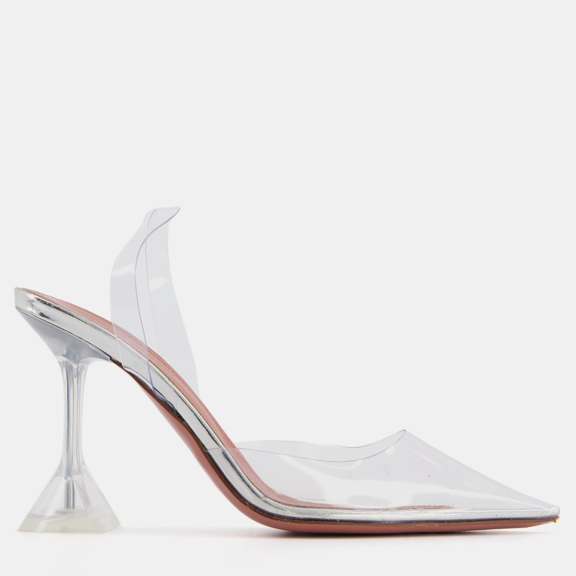 Amina muaddi transparent holli slingback heels size 36