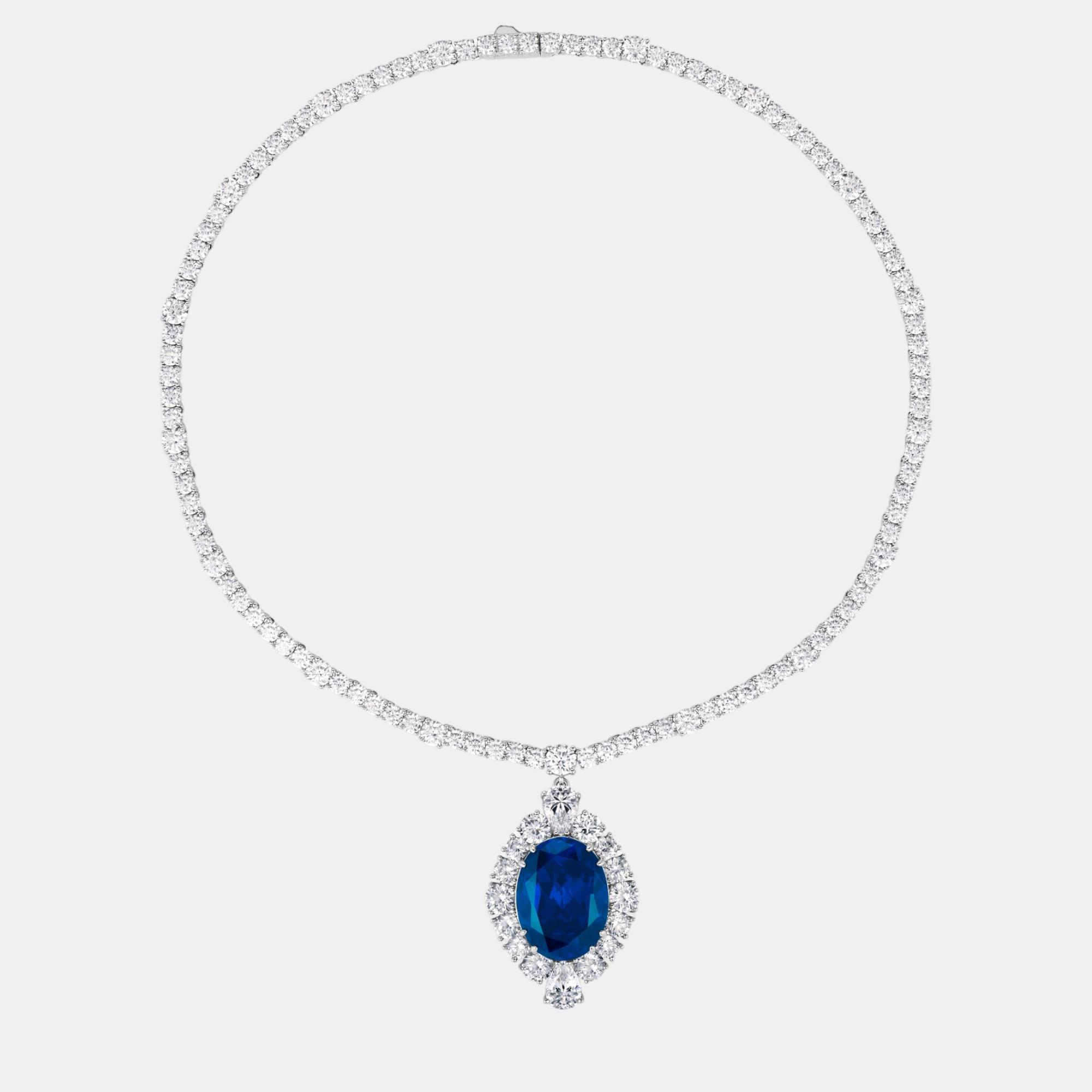 Anna Zuckerman Titanic-ish Blue Sapphire Statement Necklace Jewelry