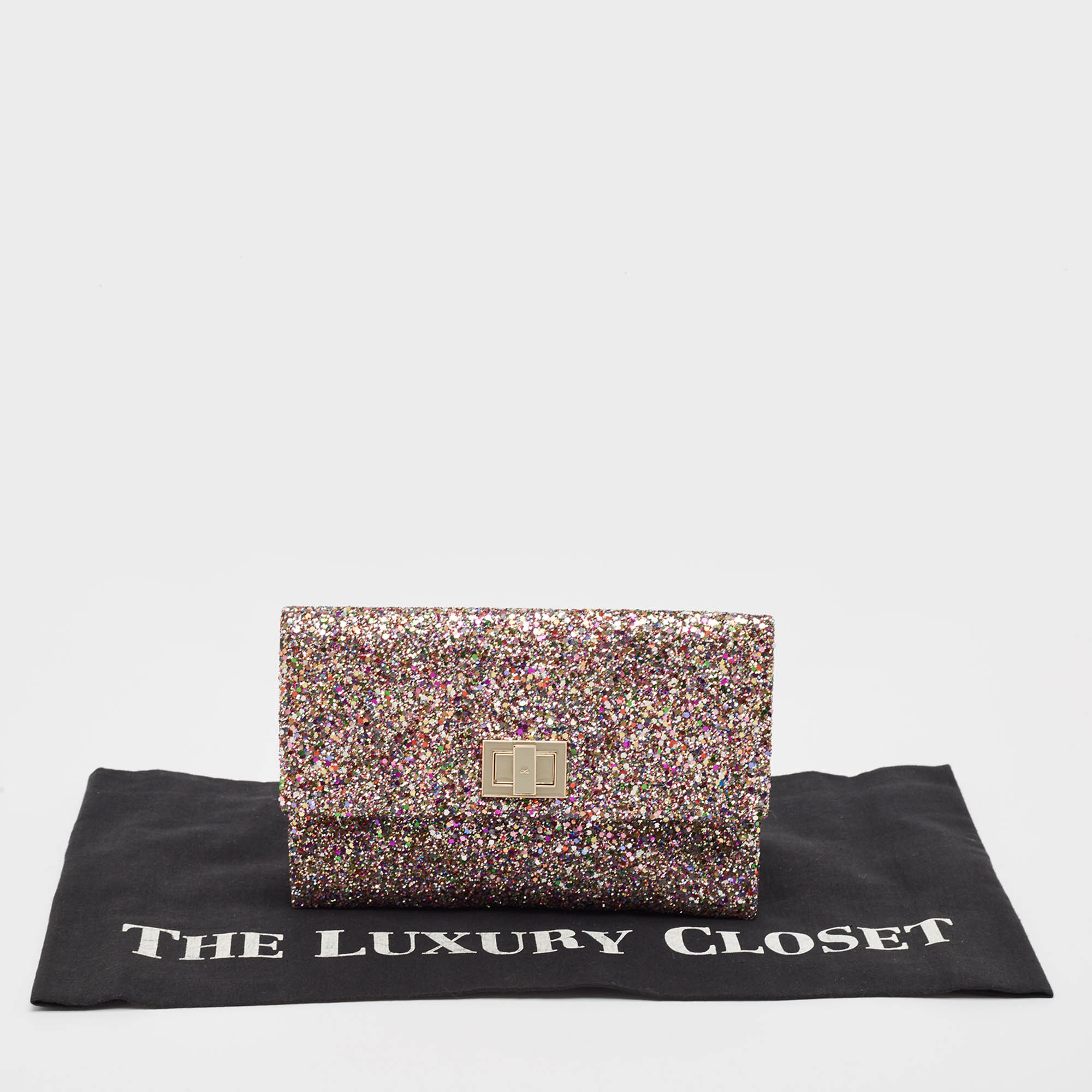 Anya Hindmarch Multicolor Glitter Valorie Clutch