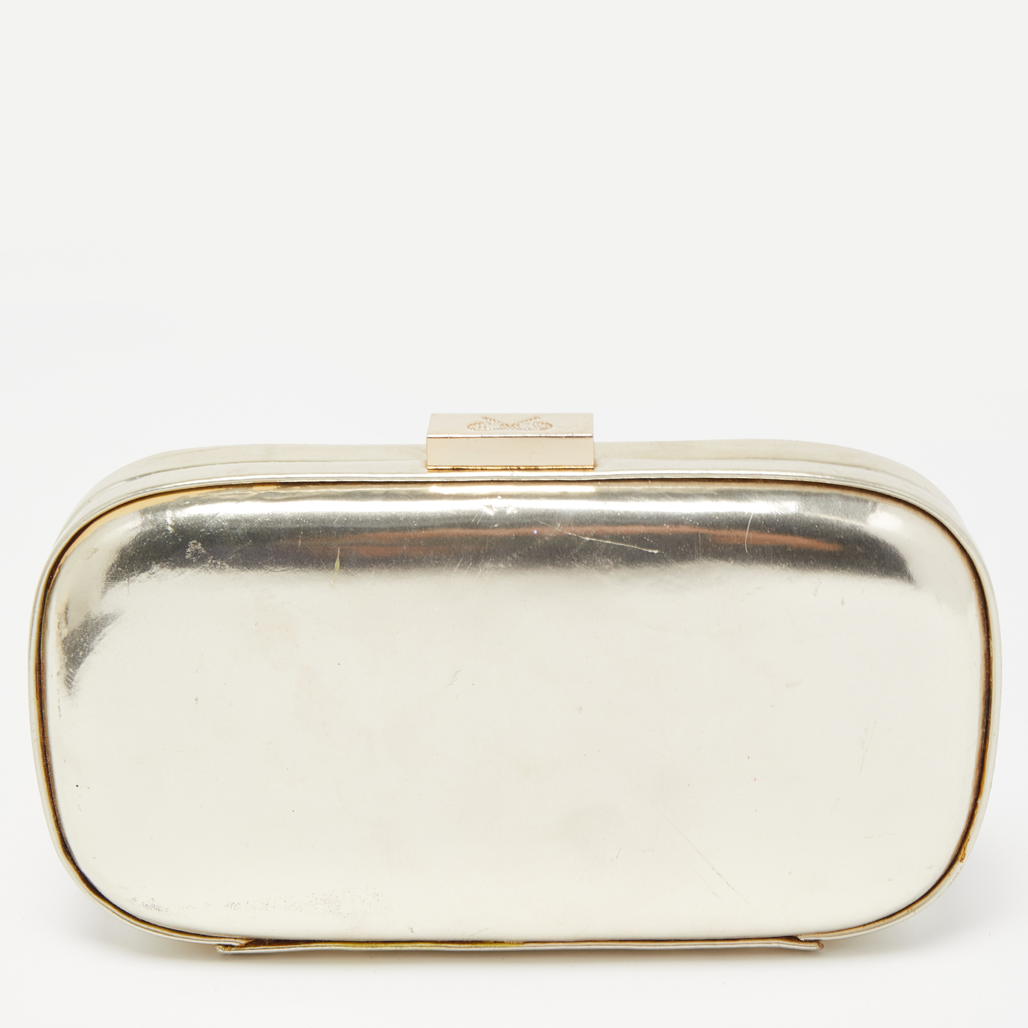 Anya Hindmarch Pale Gold Leather Marano Clutch