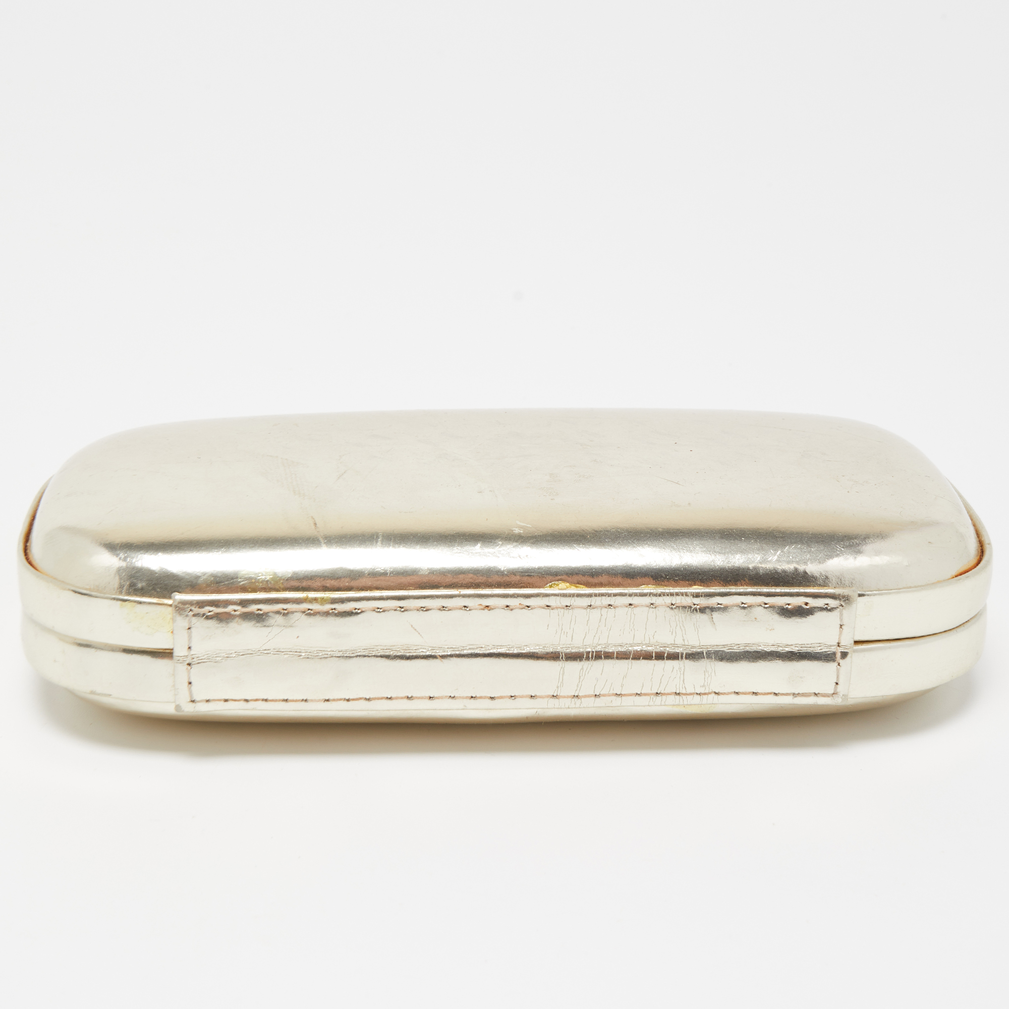 Anya Hindmarch Pale Gold Leather Marano Clutch