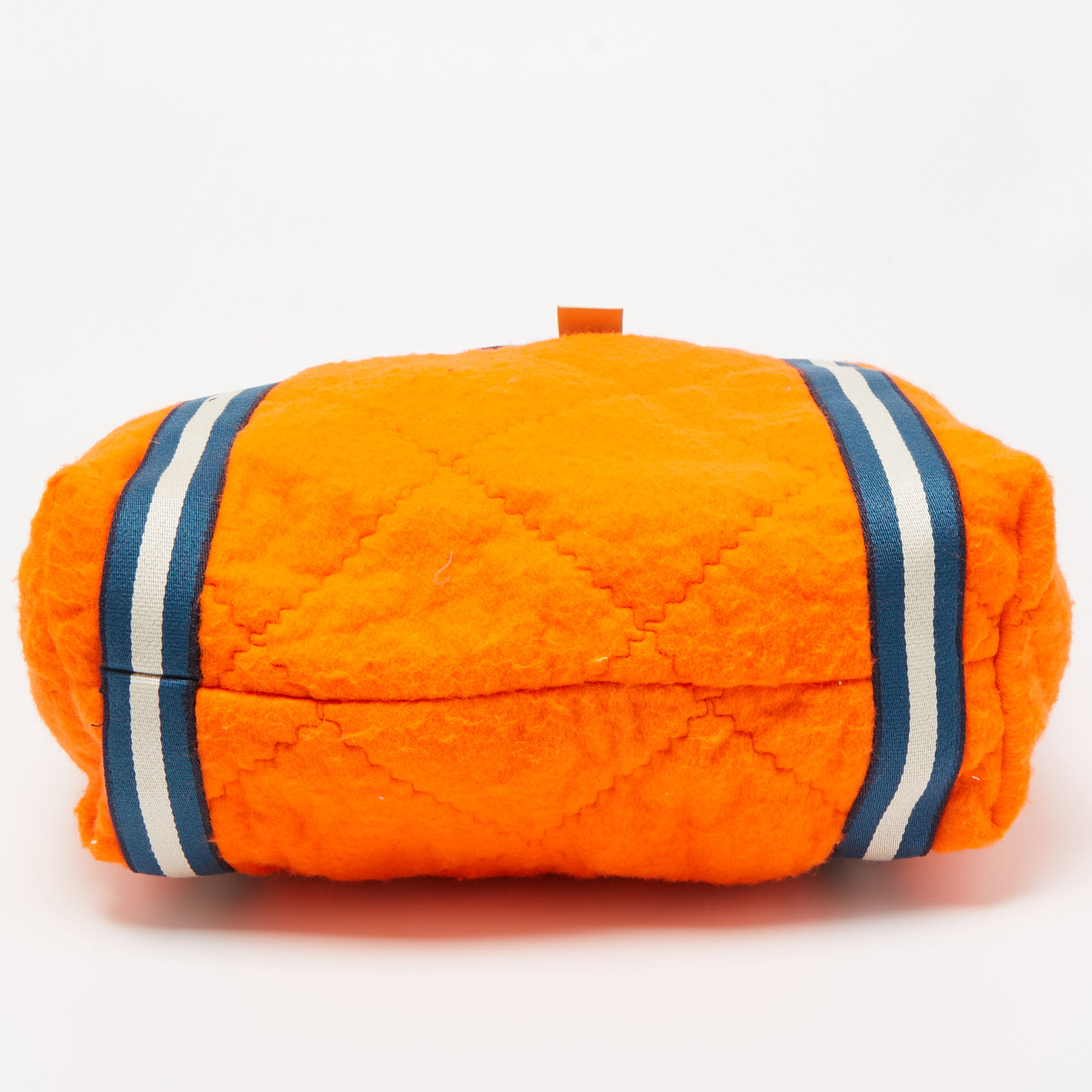 Anya Hindmarch Blue/Orange Quilted Wool And Satin It Takes A Village Collection Tote