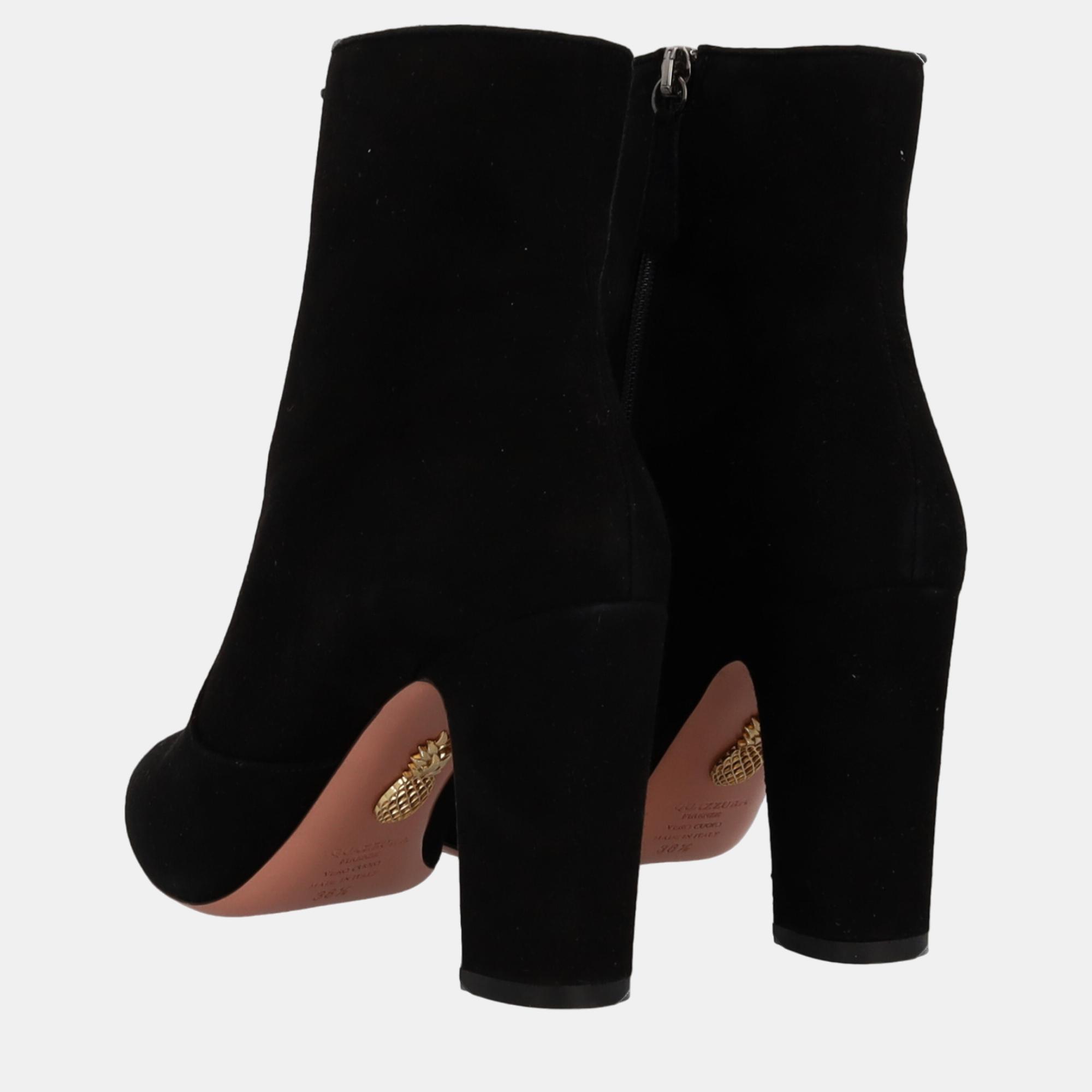 Aquazzura Women's Leather Ankle Boots - Black - EU 38.5