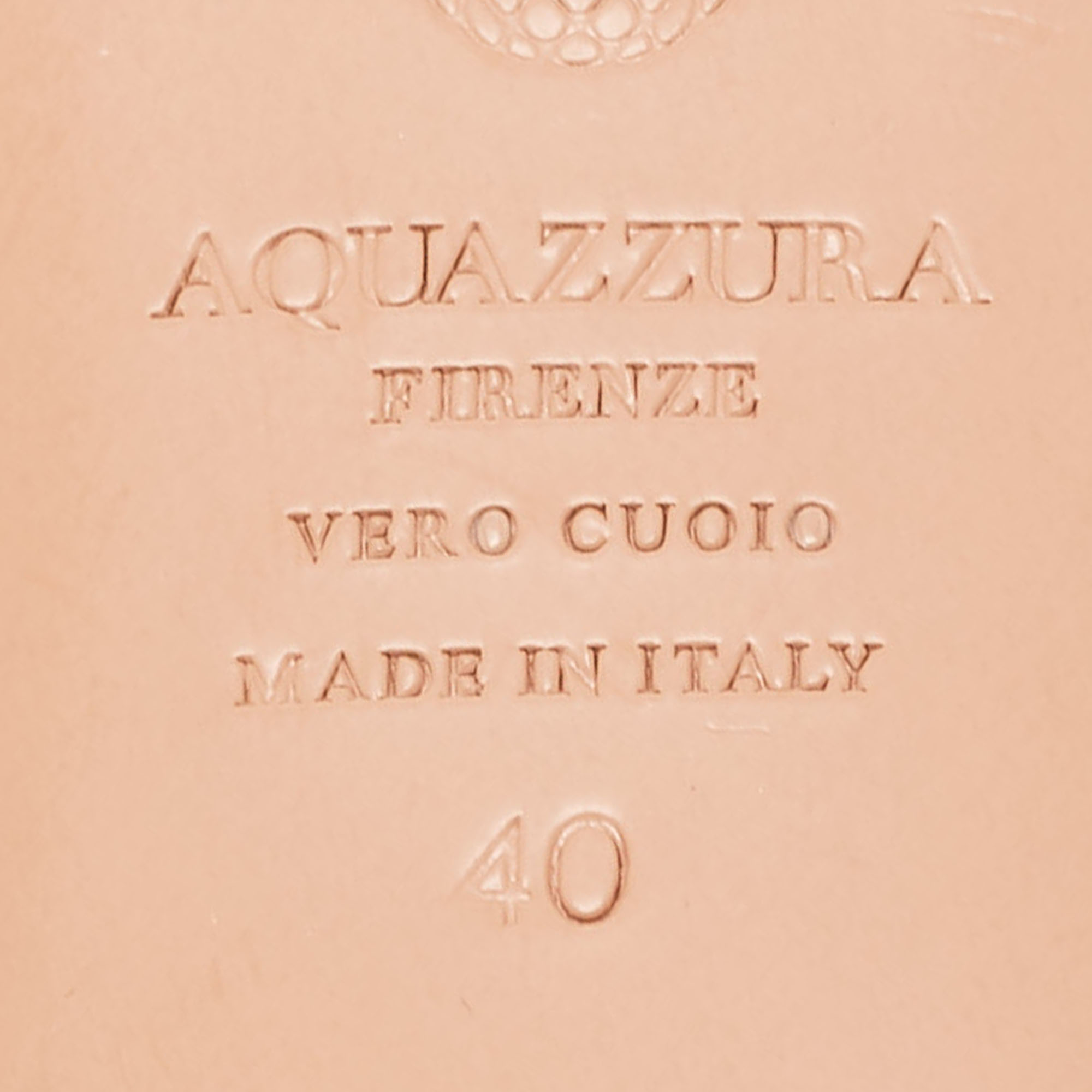 Aquazzura Silver Leather Crystal Embellished Flat Sandals Size 40