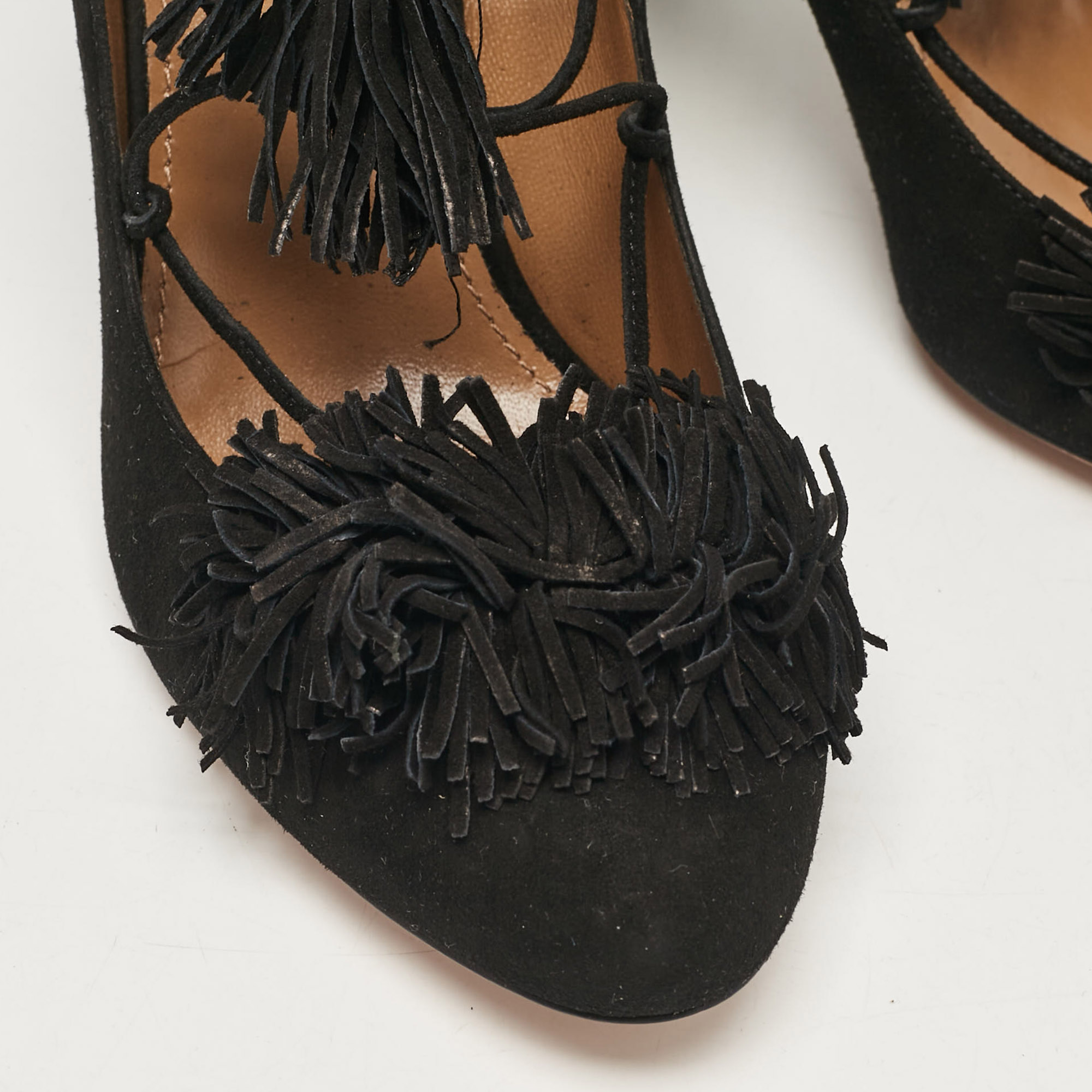 Aquazzura Black Suede Wild Thing Pumps Size 37.5