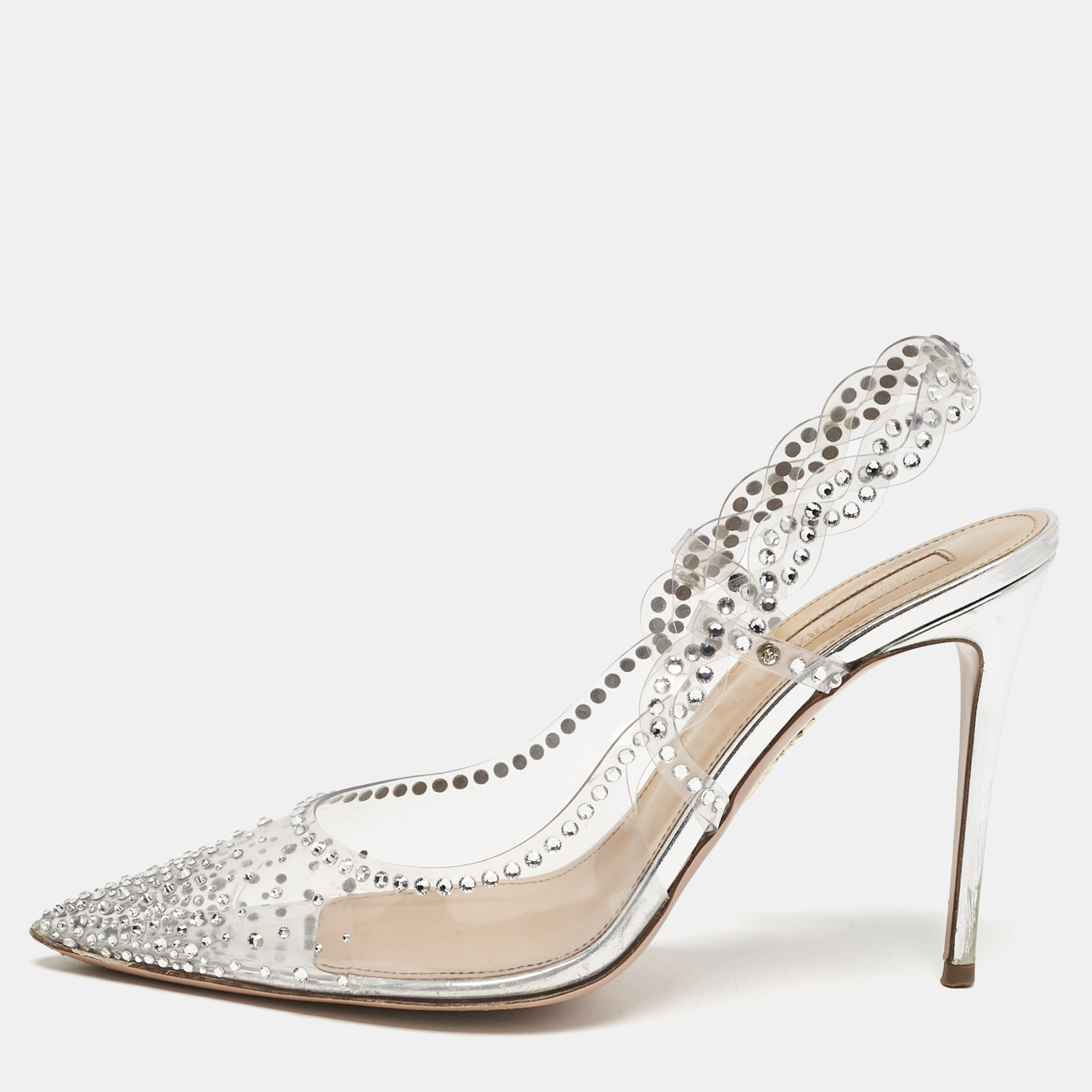 Aquazzura Transparent PVC Crystal Embellished Heaven Slingback Pumps Size
Aquazzura Transparent PVC Crystal Embellished Heaven Slingback Pumps Size