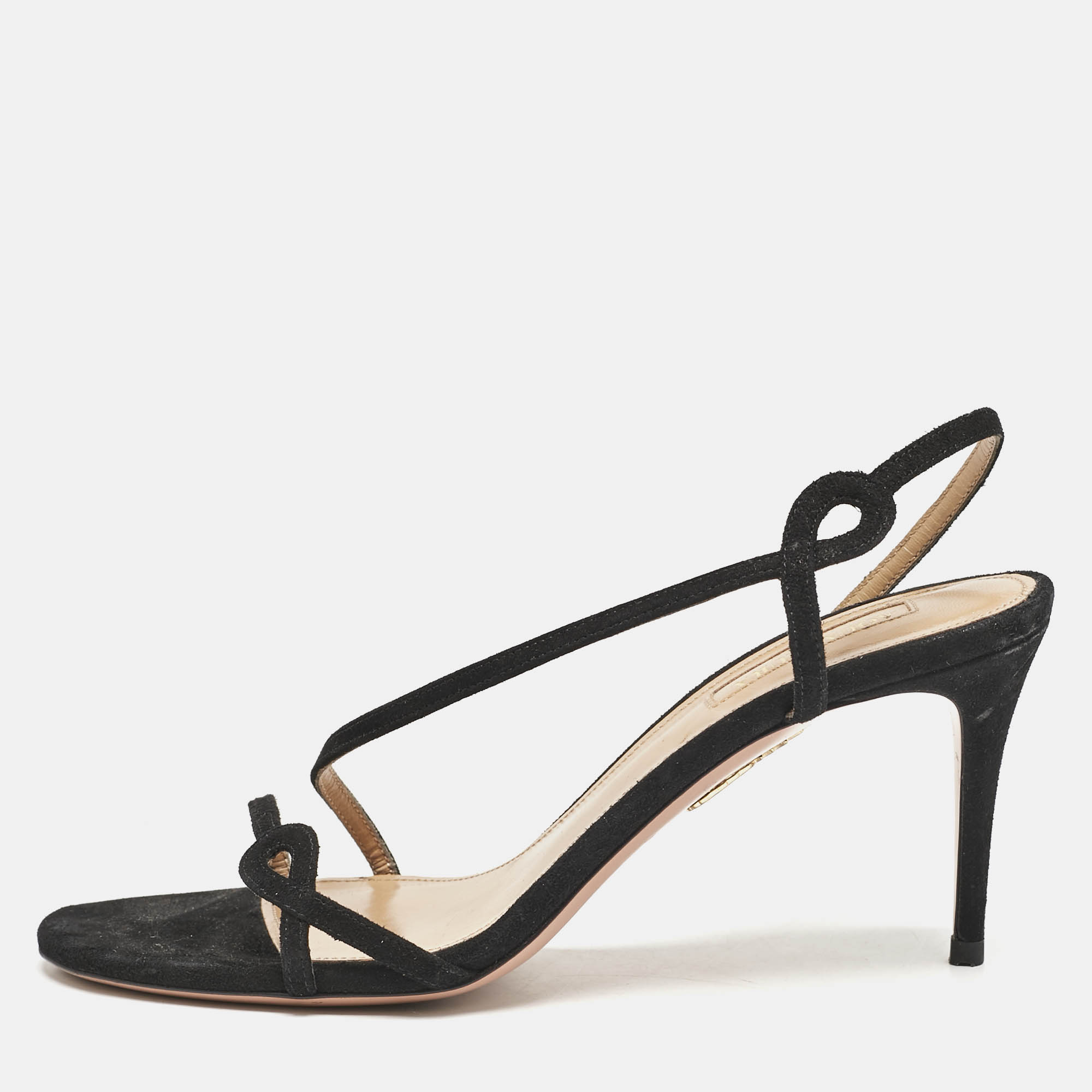 Aquazzura Black Suede Serpentine Strappy Slingback Sandals Size
Aquazzura Black Suede Serpentine Strappy Slingback Sandals Size