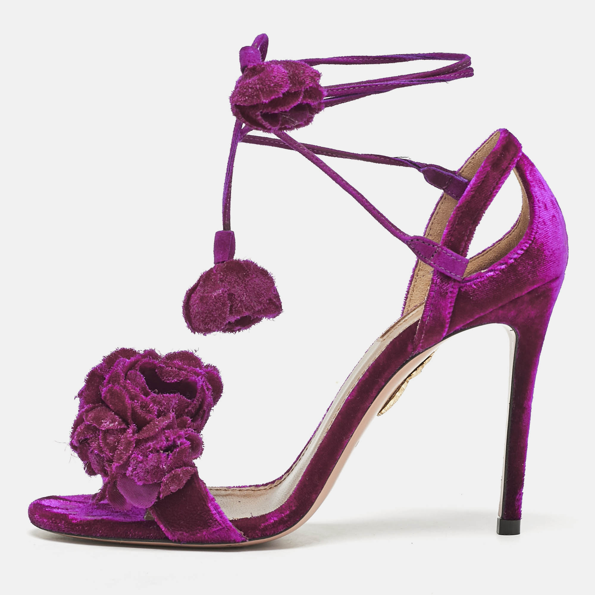 Aquazzura Exotic Pink Velvet Wild Flower Ankle Wrap Sandals Size
Aquazzura Exotic Pink Velvet Wild Flower Ankle Wrap Sandals Size