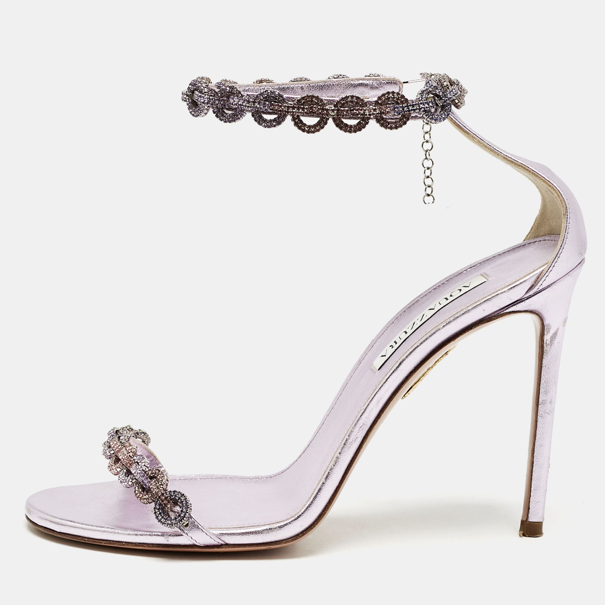 Aquazzura Lilac Leather Love Link Ankle Strap Sandals Size, Purple
Aquazzura Lilac Leather Love Link Ankle Strap Sandals Size, Purple