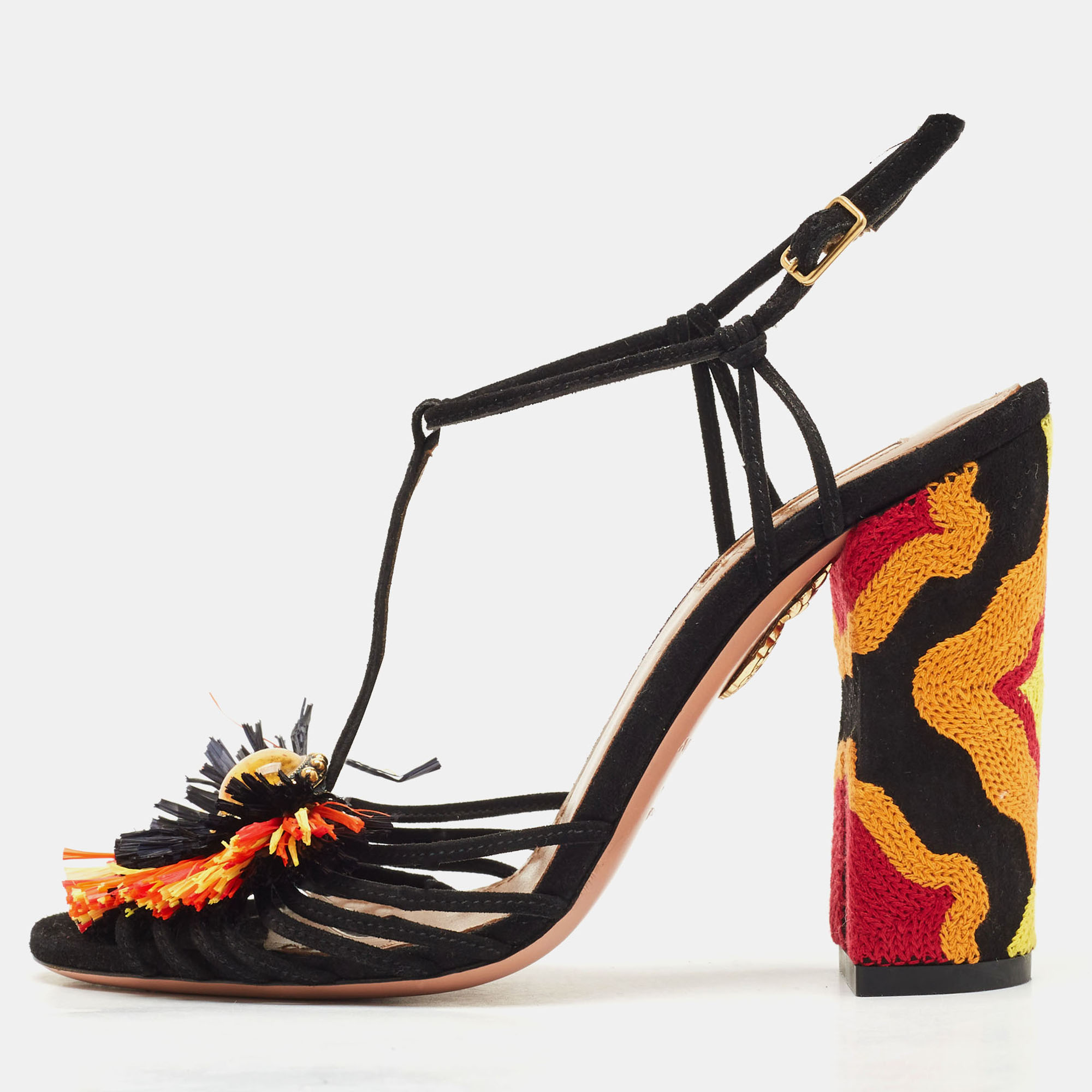 Aquazzura Multicolor Suede And Raffia Samba Ankle Strap Sandals Size, Black
Aquazzura Multicolor Suede And Raffia Samba Ankle Strap Sandals Size, Black