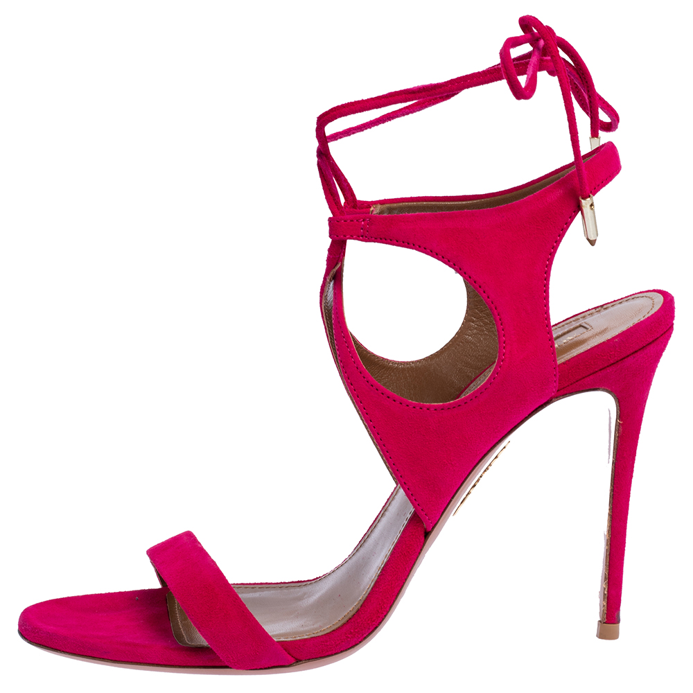 Aquazzura Pink Suede Leather Ankle Wrap Sandals Size
Aquazzura Pink Suede Leather Ankle Wrap Sandals Size