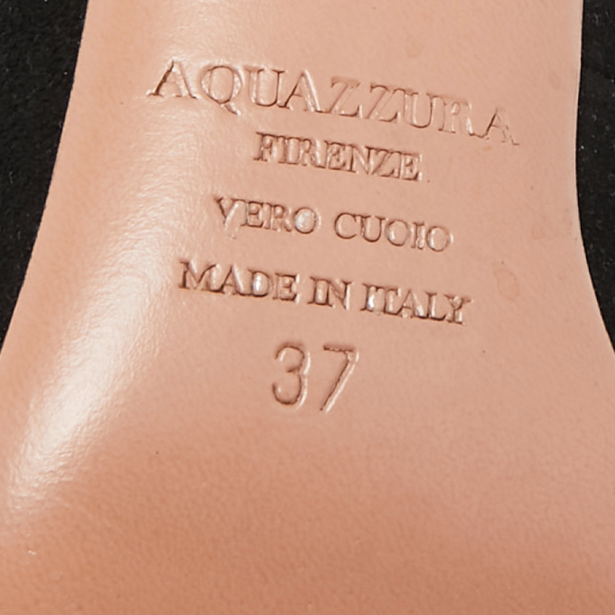 Aquazzura Black Suede Christy Ankle Tie Pumps Size 37