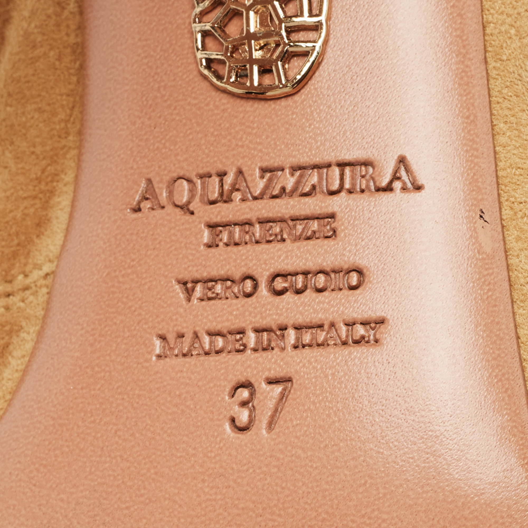 Aquazzura Beige Suede Sexy Thing Sandals Size 37