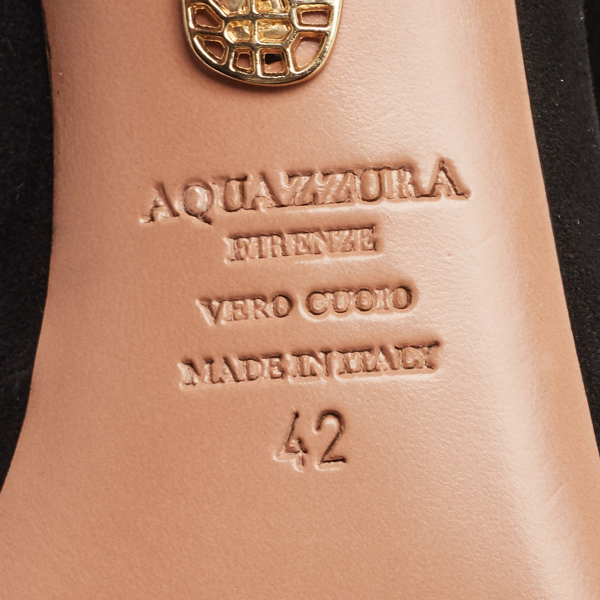Aquazzura Black Suede Sexy Thing Sandals Size 42