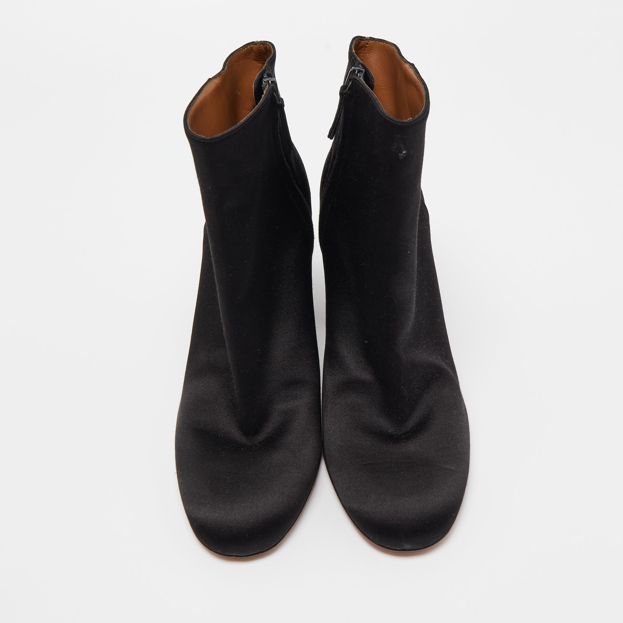Aquazzura Black Satin Party Embellished Heel Ankle Boots Size 41