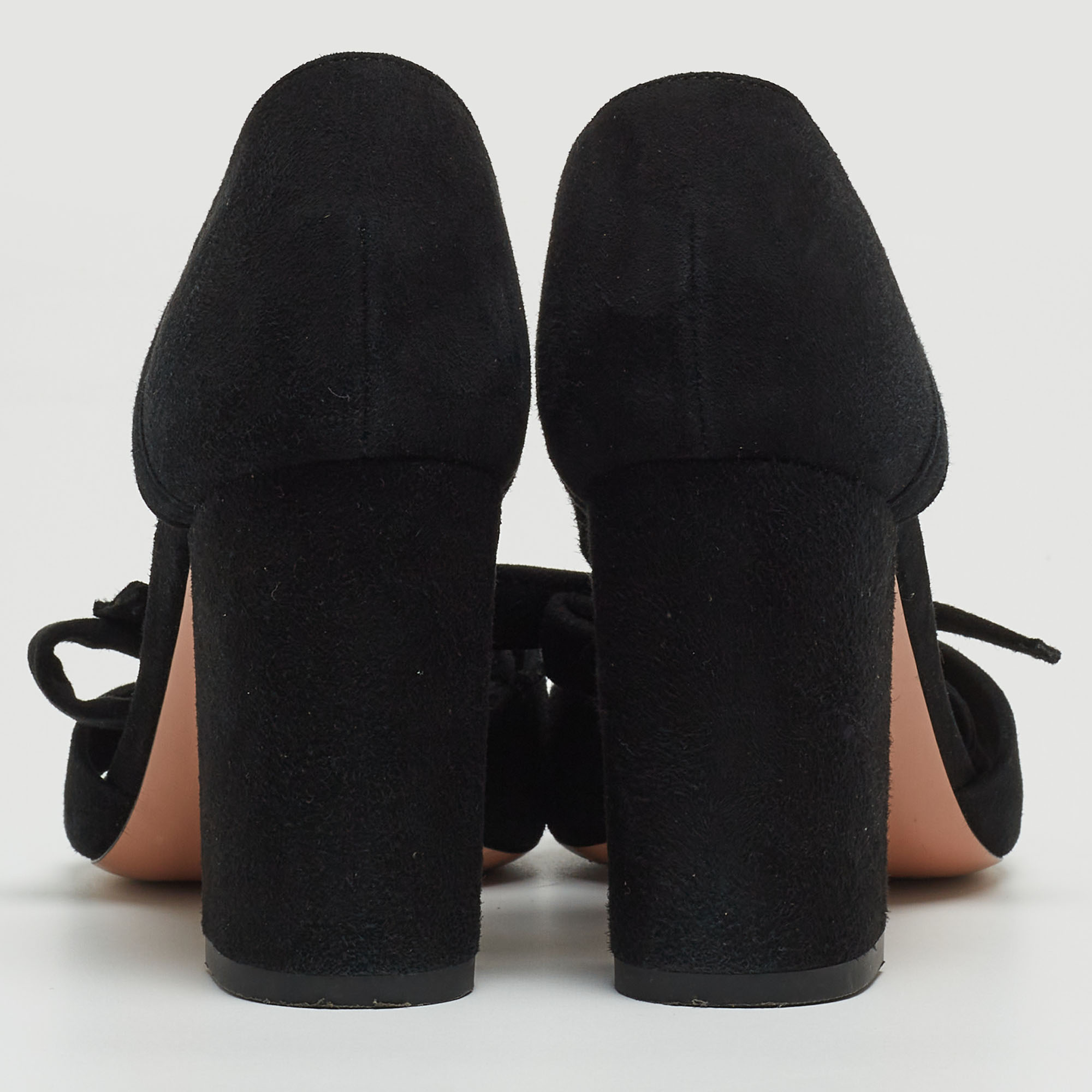Aquazzura Black Suede Tarzan Sandals Size 36.5