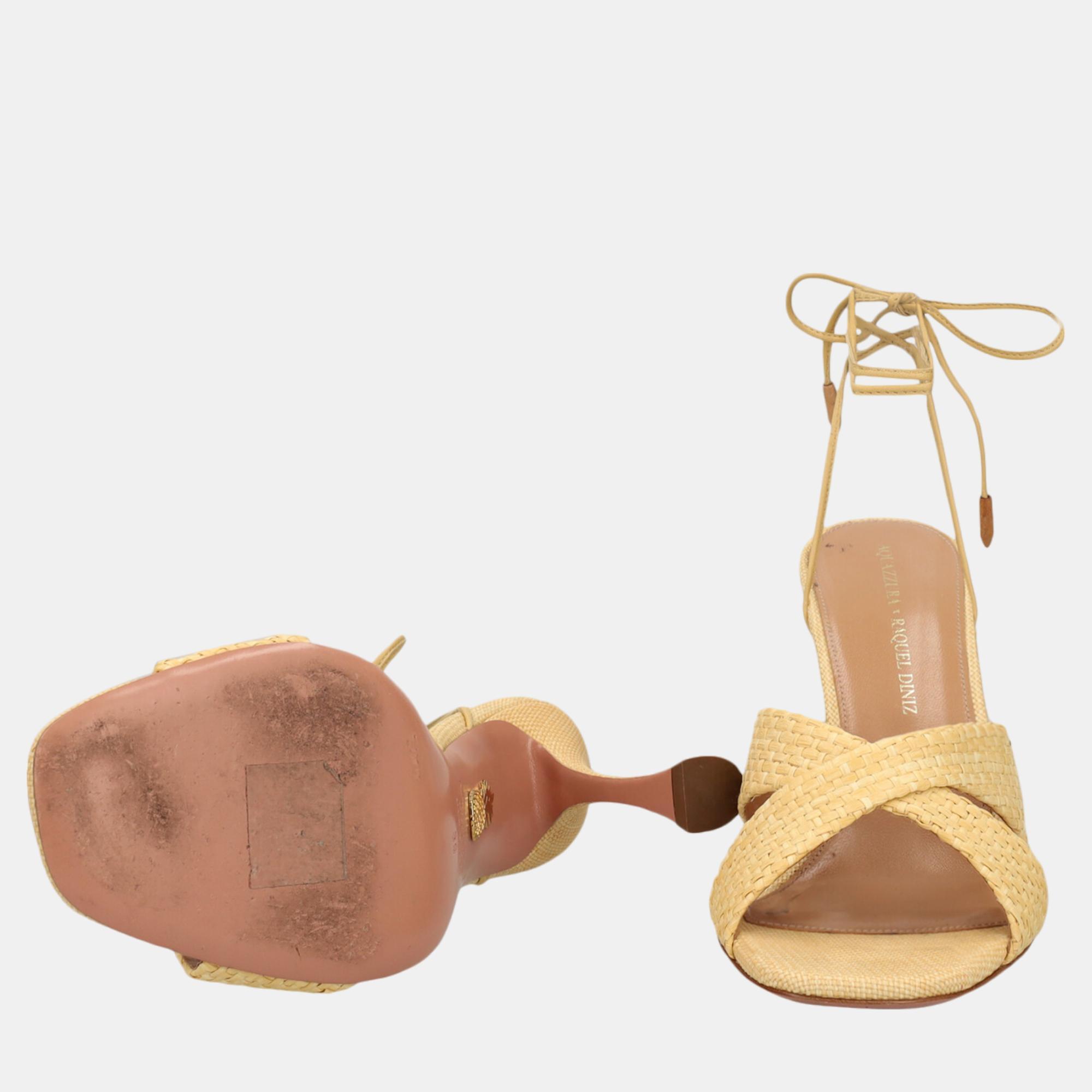 Aquazzura  Women's Fabric Sandals - Beige - EU 39