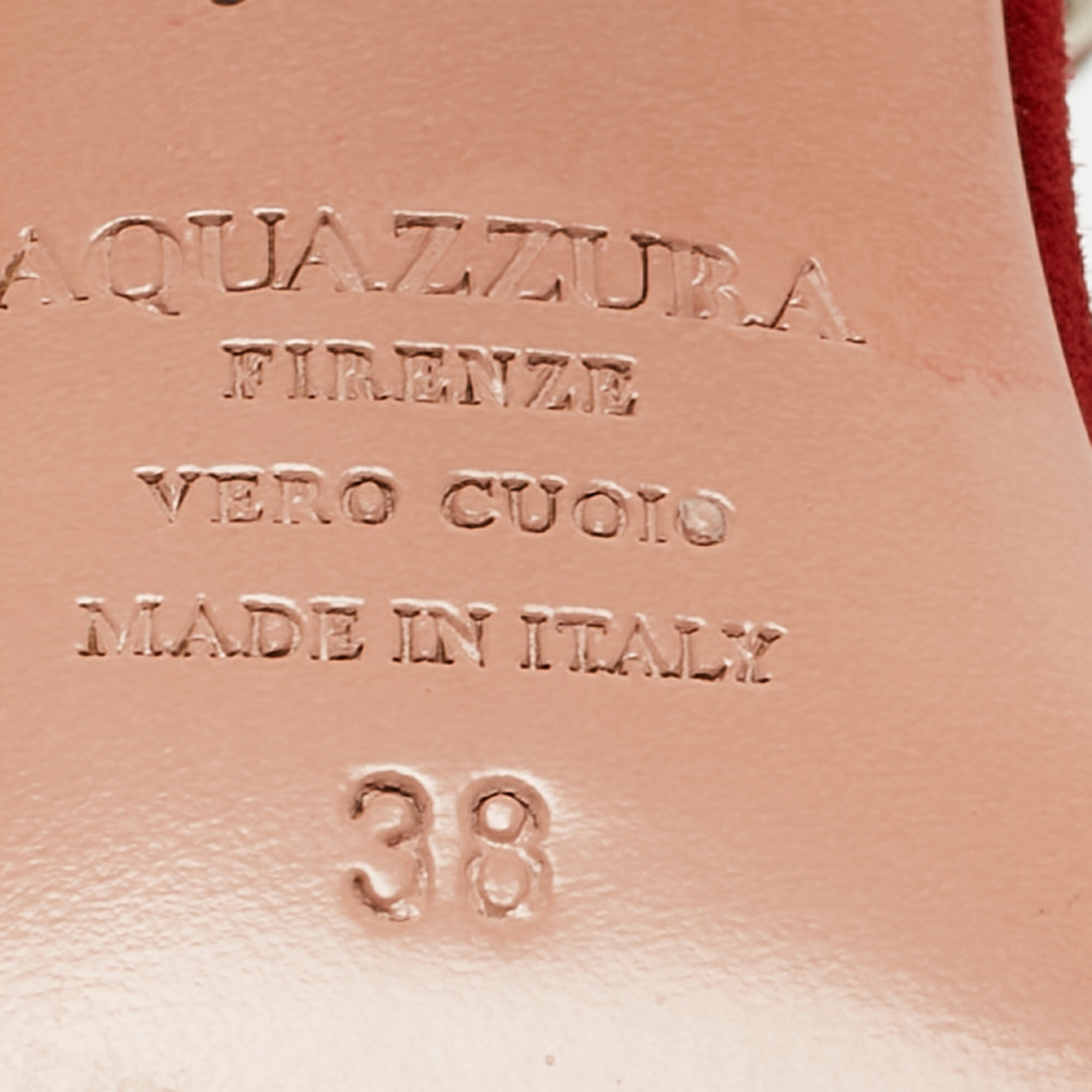 Aquazzura Red Suede Studded DJ Sandals Size 38