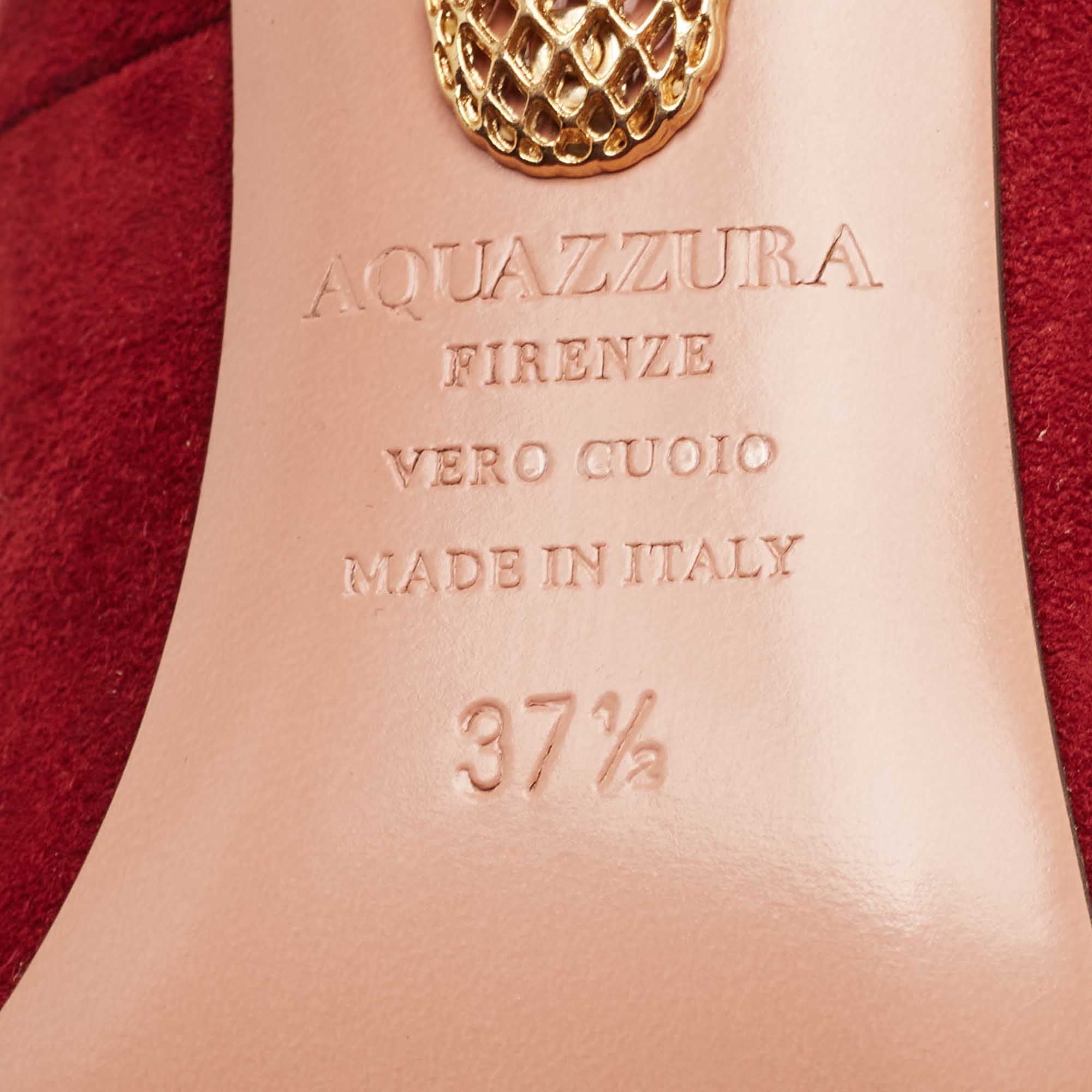 Aquazzura Burgundy Suede Purist Pumps Size 37.5