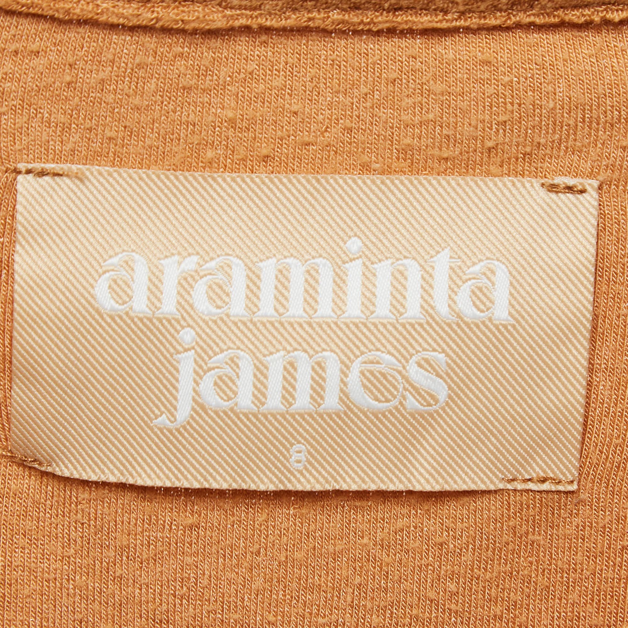 Araminta James Brown Terry Riviera Shirt And Shorts Set M