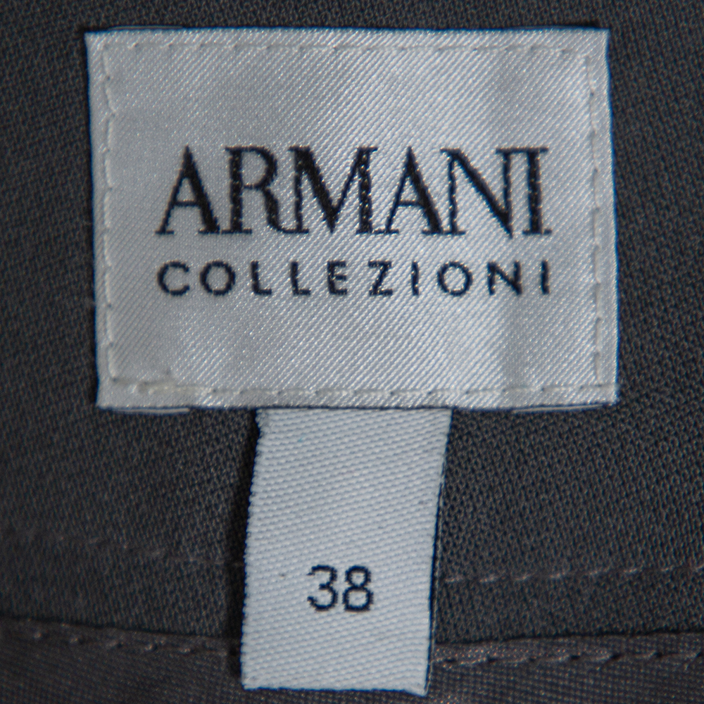 Armani Collezioni Grey Wool Classic Trousers S