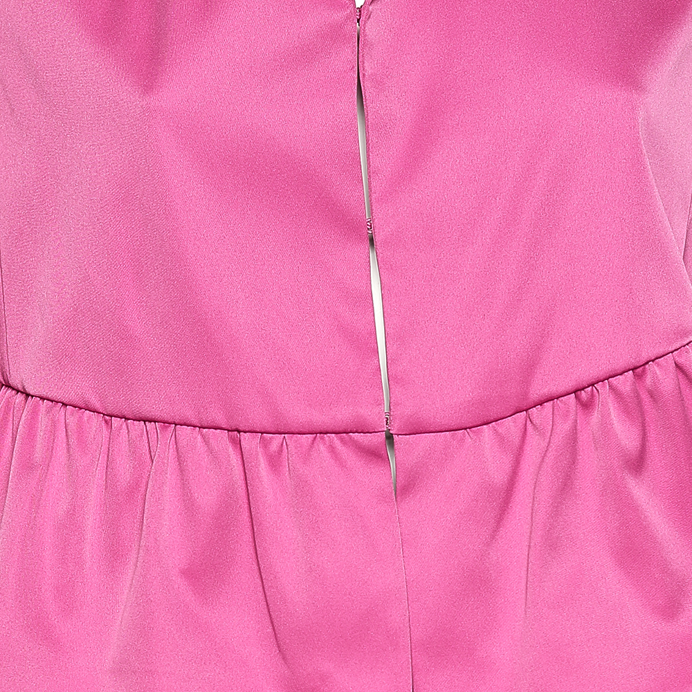 Armani Collezioni Pink Sateen Ruffled Cropped Jacket L