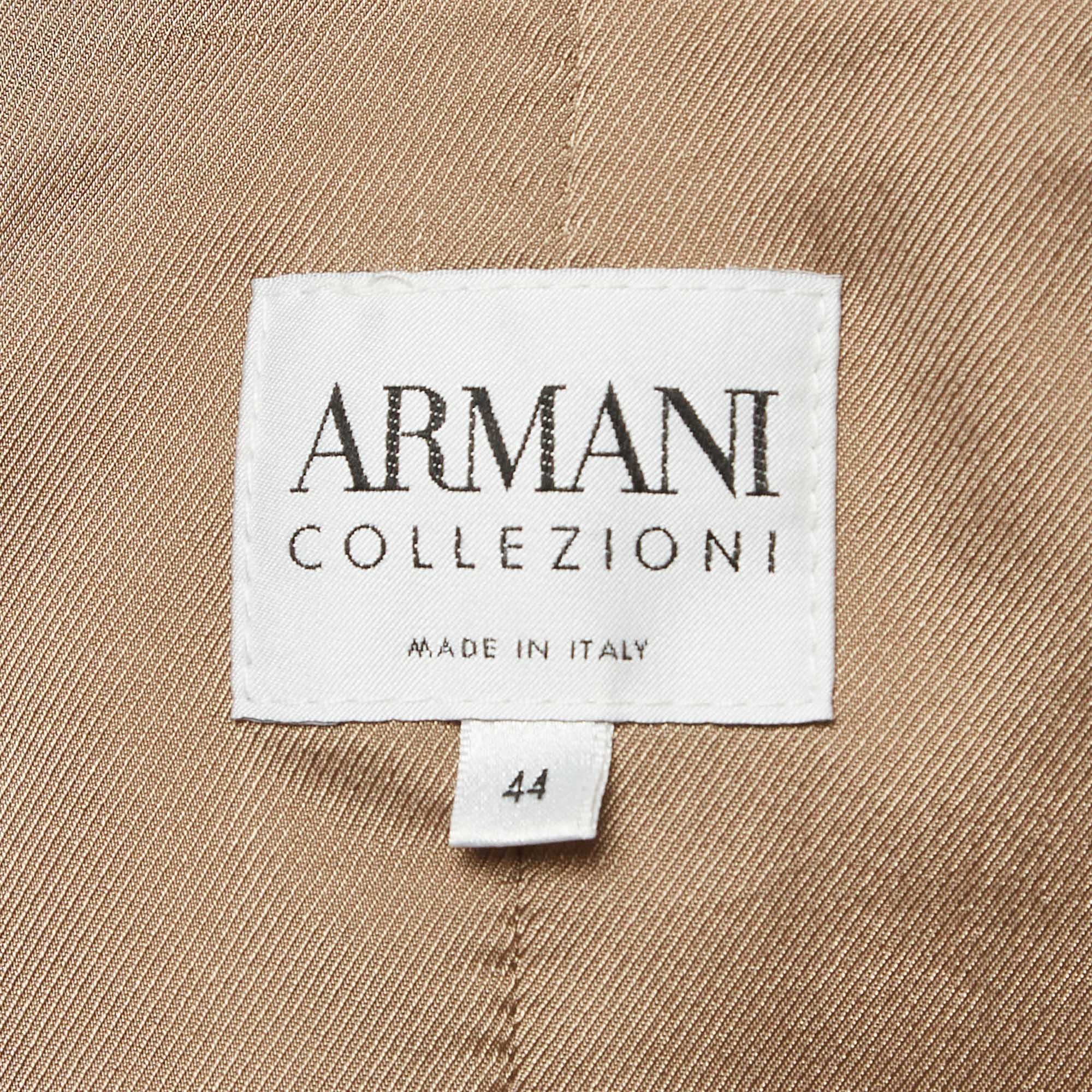 Armani Collezioni  Brown Cotton Single Breasted Blazer M