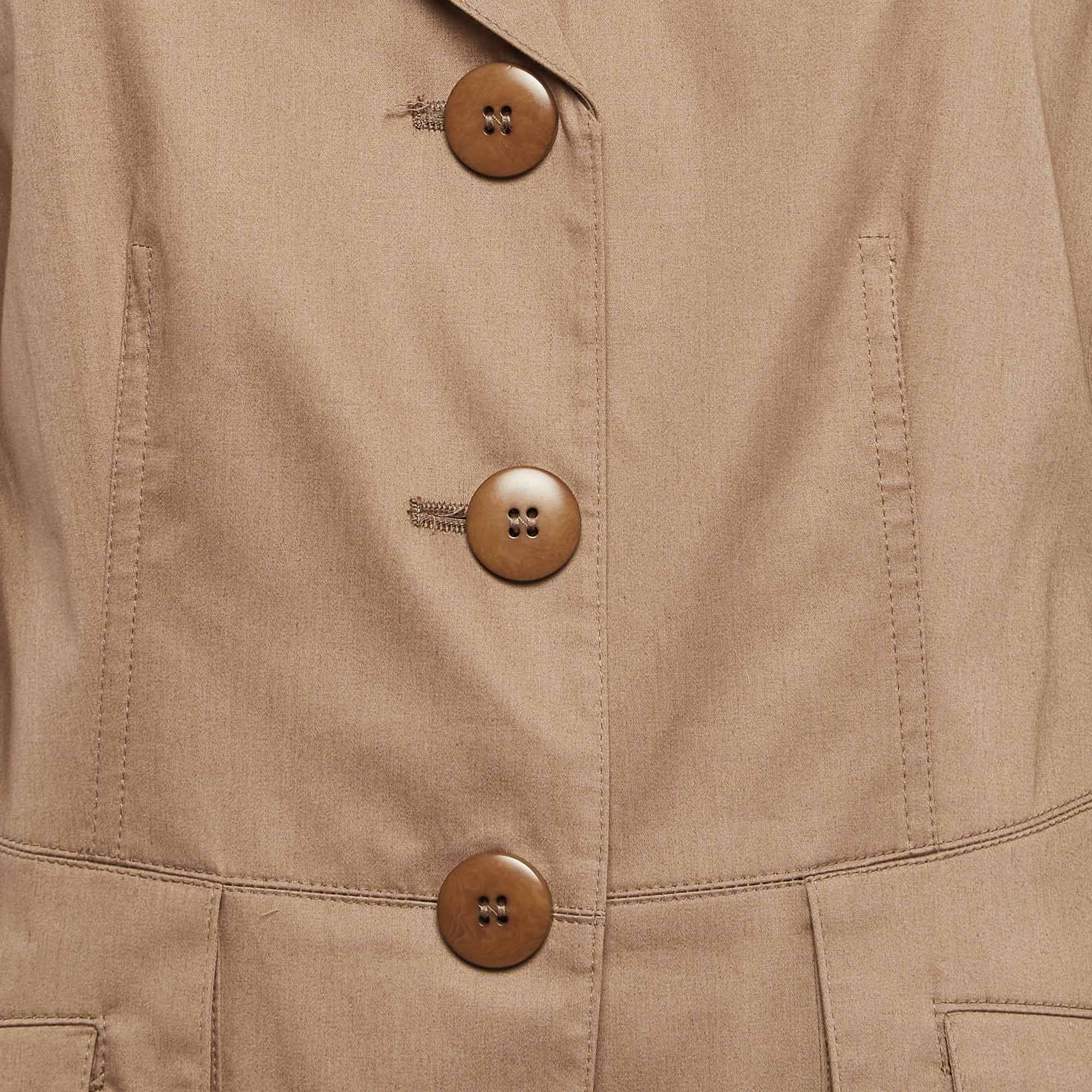 Armani Collezioni  Brown Cotton Single Breasted Blazer M