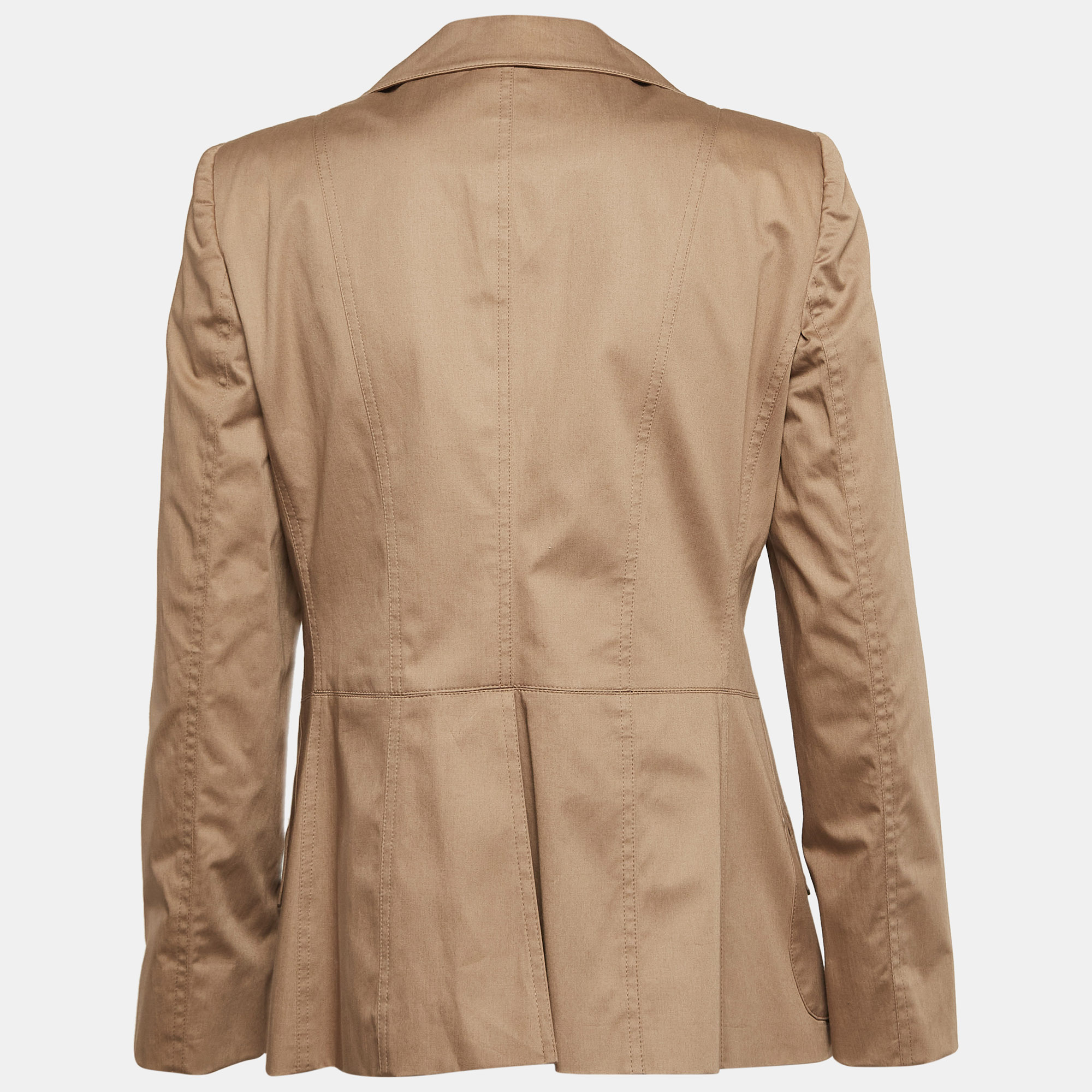 Armani Collezioni  Brown Cotton Single Breasted Blazer M