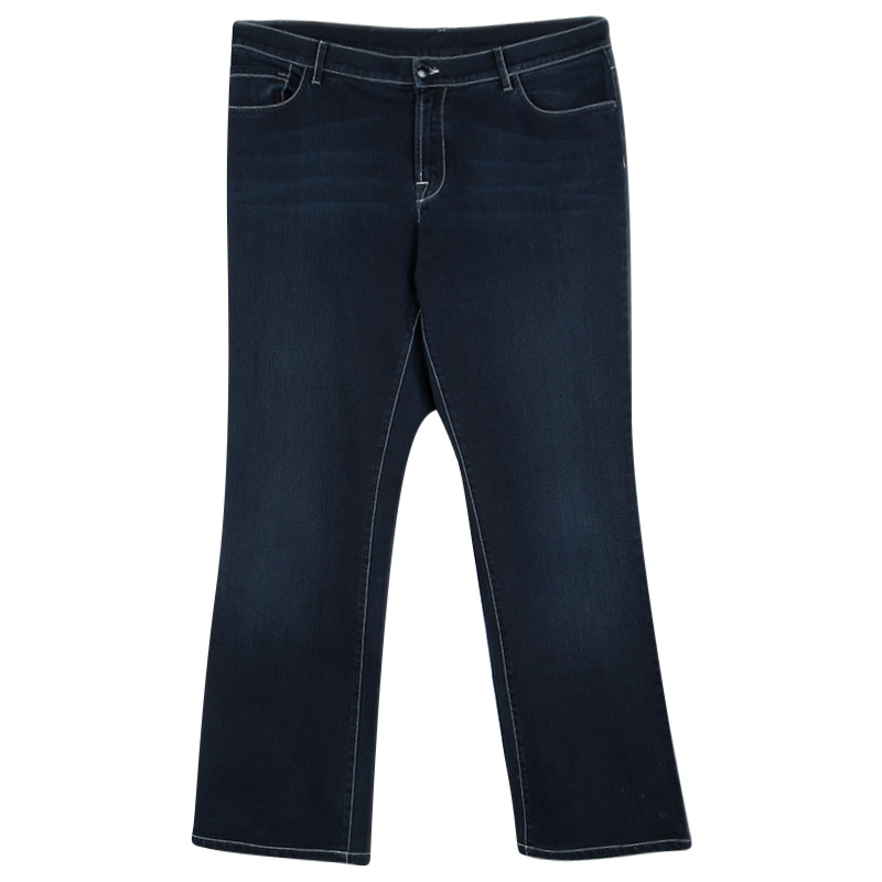 

Armani Collezioni Indigo Dark Wash Faded Effect Denim Jeans, Blue