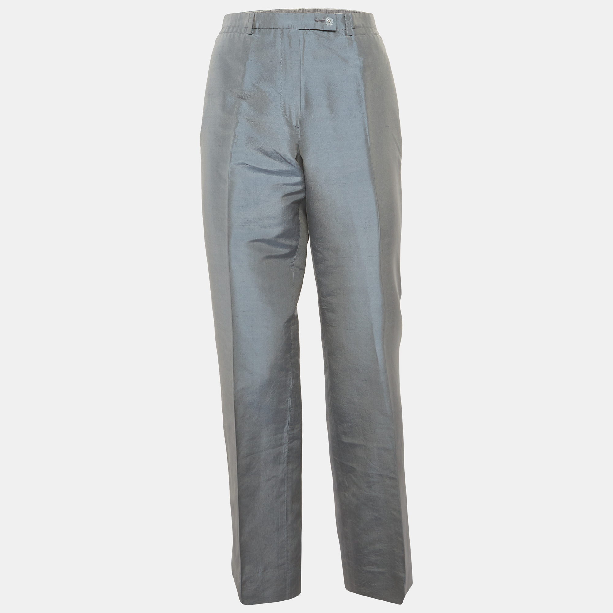 Armani Collezioni Blue Dupion Silk Trousers L
Armani Collezioni Blue Dupion Silk Trousers L