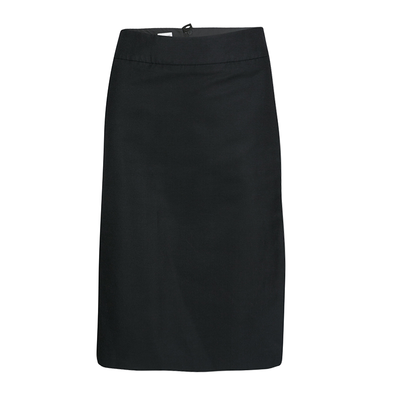Image of Armani Collezioni Black Slit Detail Pencil Skirt M