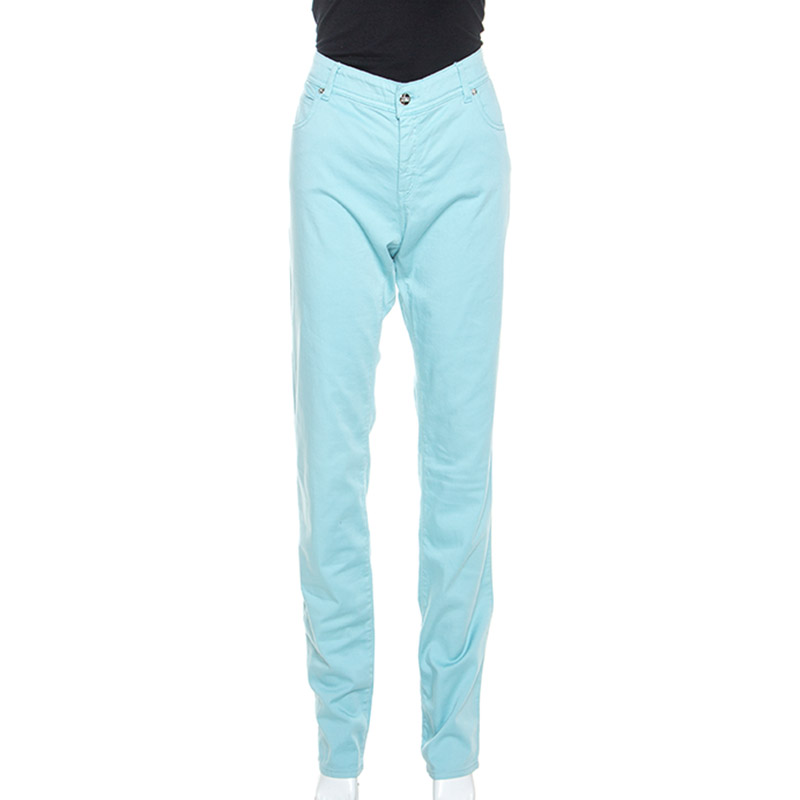 Image of Armani Collezioni Blue Cotton Slim Fit Jeans L