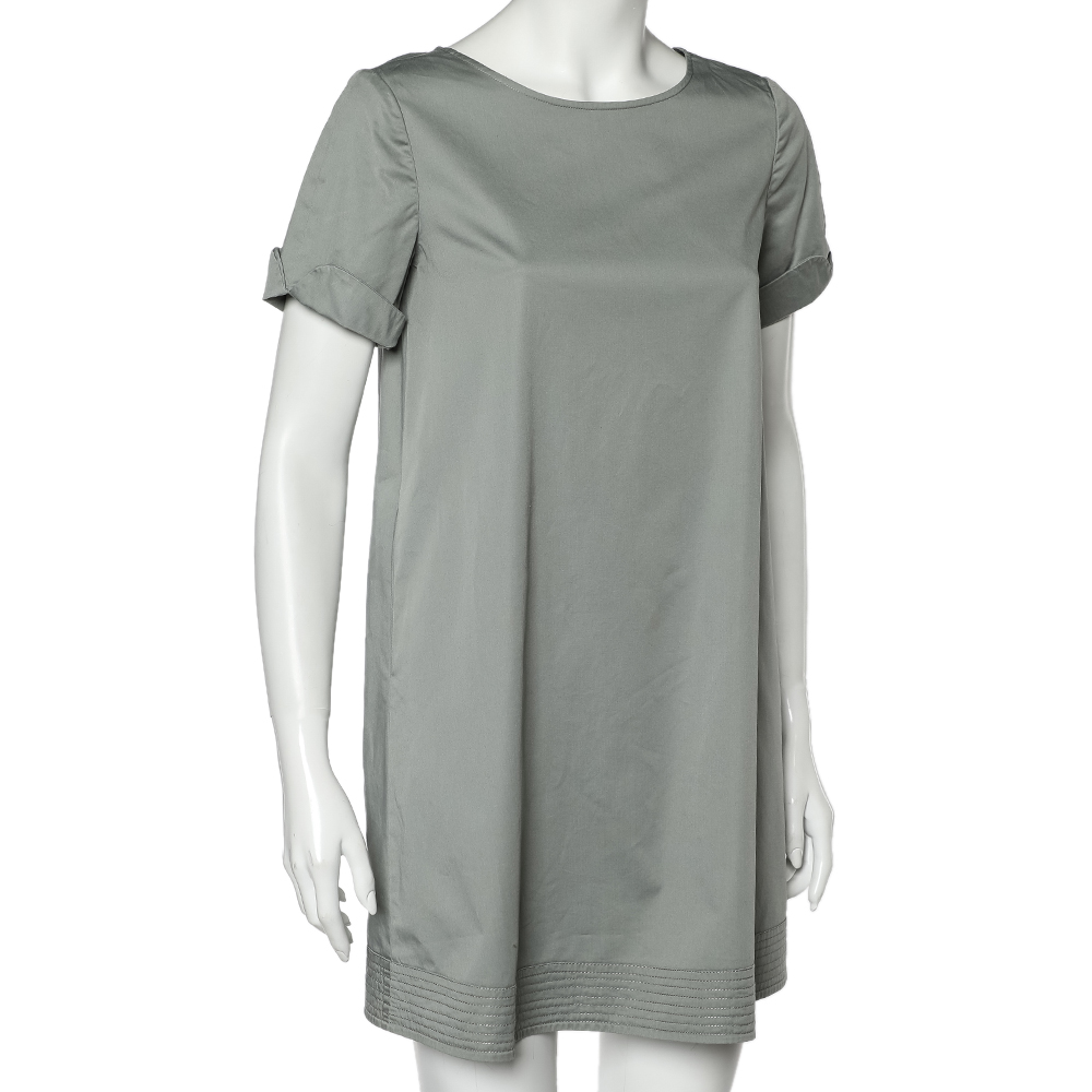 Armani Collezioni Light Green Cotton Shift Dress S