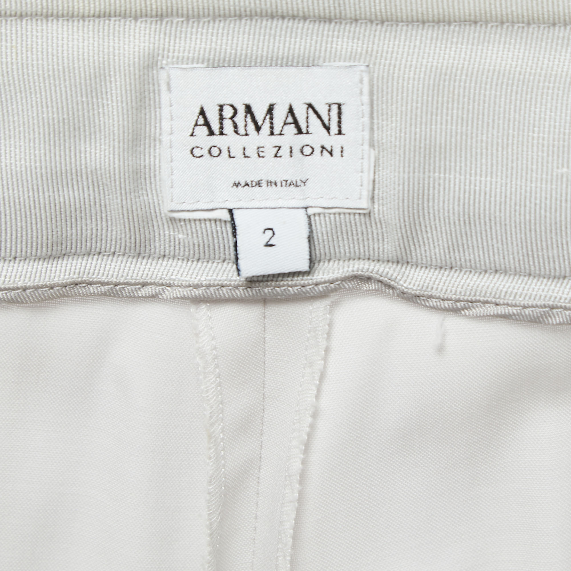 Armani Collezioni Grey Cady Tailored Tapered Pants XS