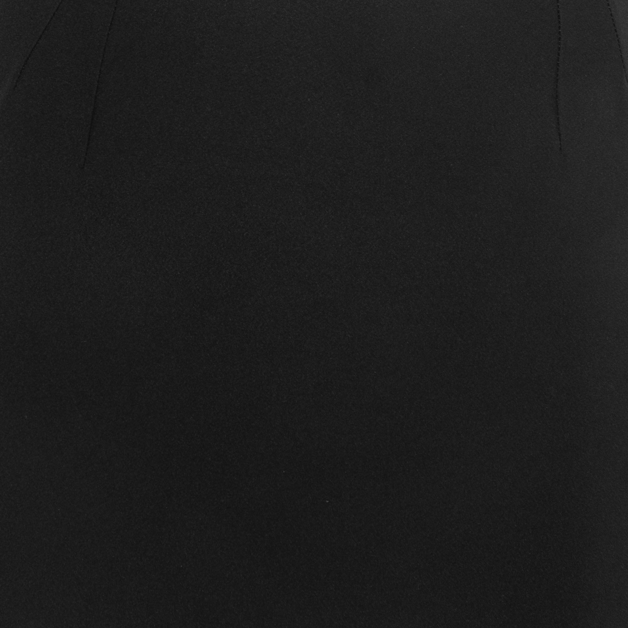 Armani Collezioni Black Crepe Knee Length Skirt S