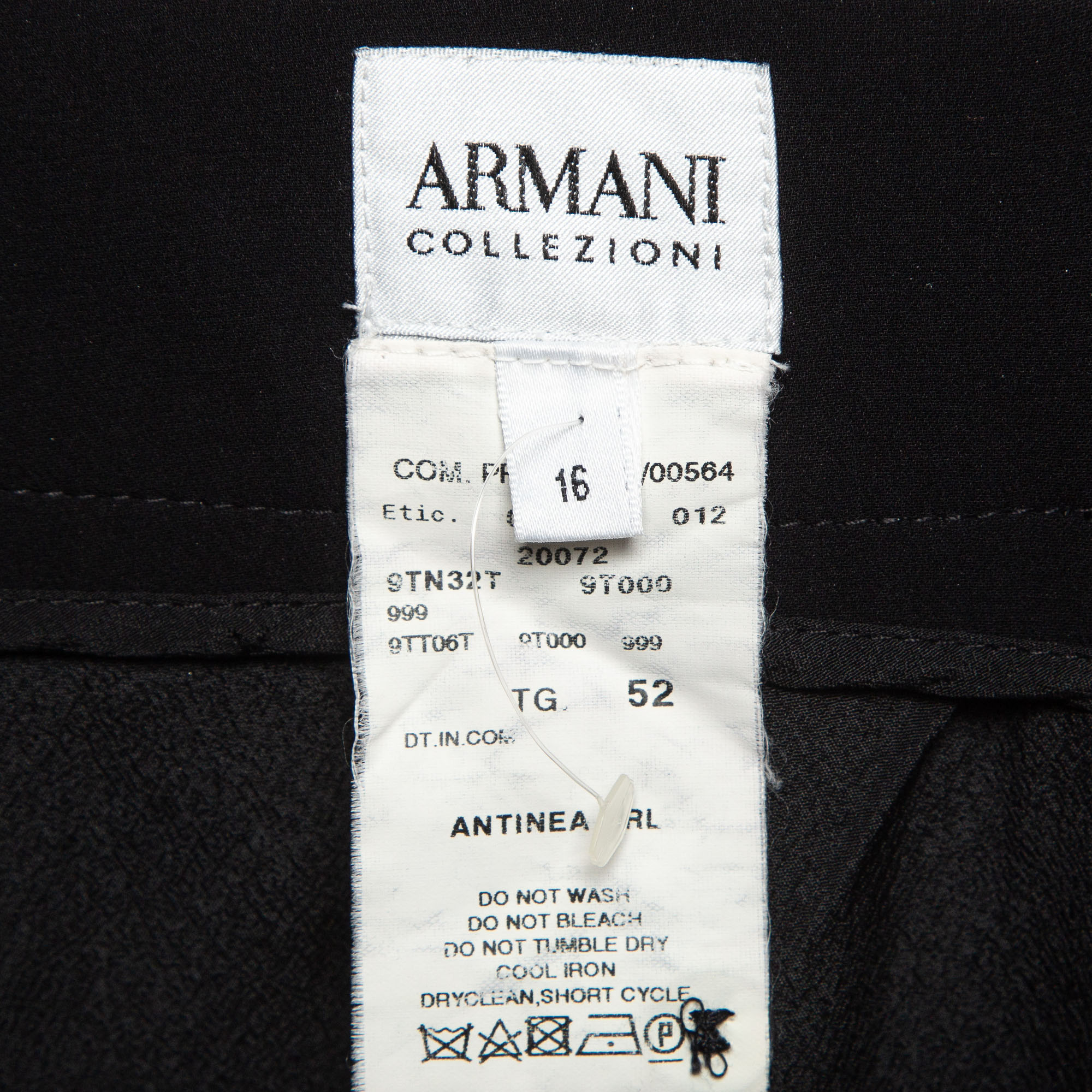 Armani Collezioni Black Silk Formal Pencil Skirt XL