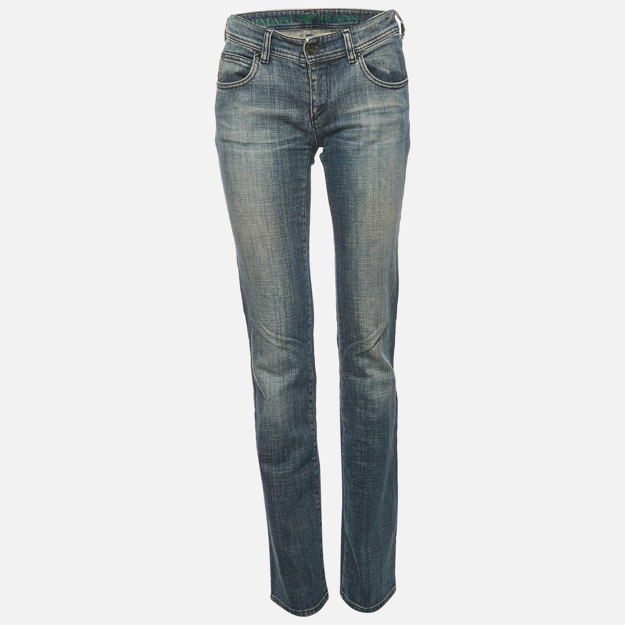 Washed Denim Straight Leg Jeans M ( Waist 34") - Armani Jeans - Modalova