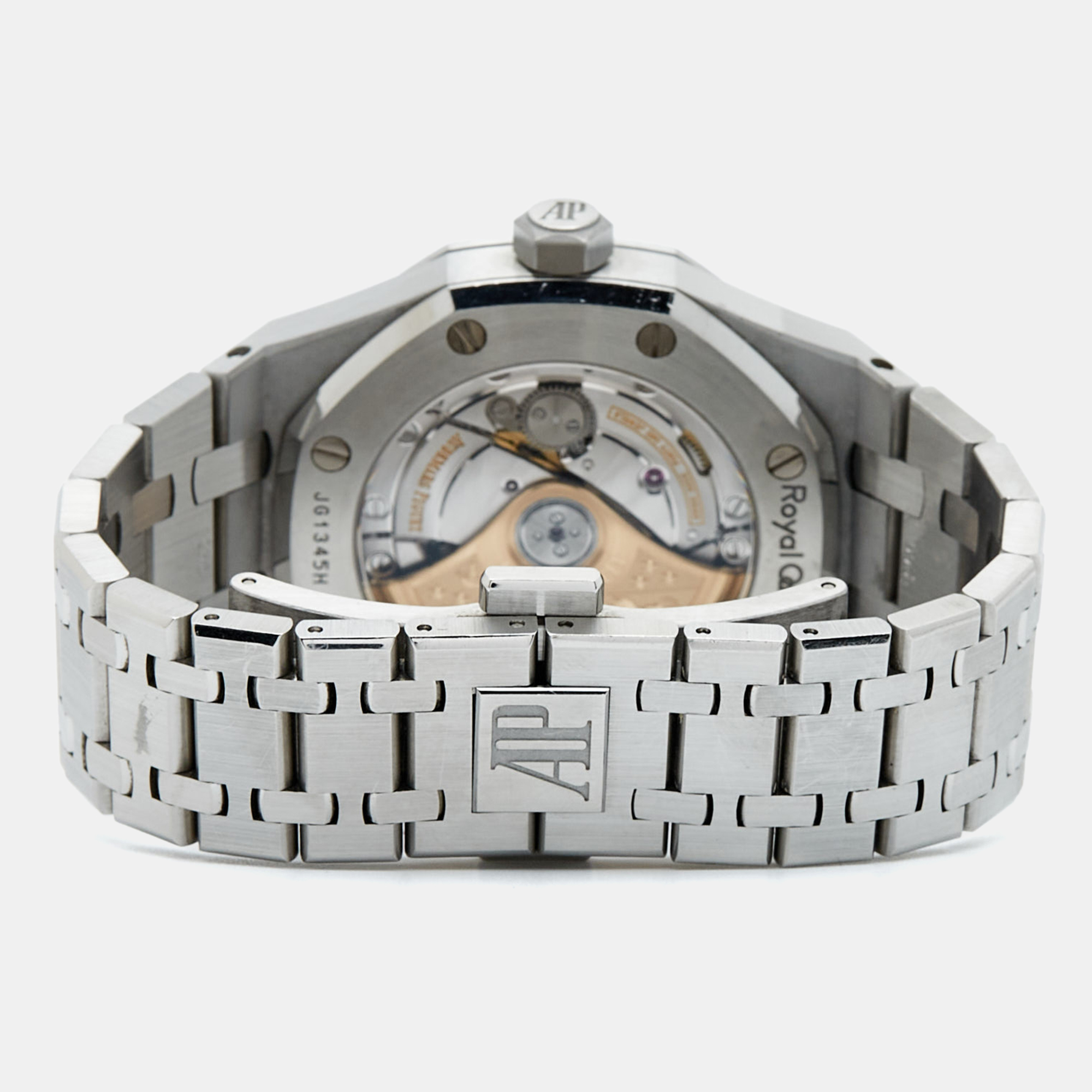 Audemars Piguet Grey Ruthenium “Grande Tapisserie” Stainless Steel Diamond Royal Oak 5451ST.ZZ.1256ST.02 Unisex Wristwatch 37 Mm