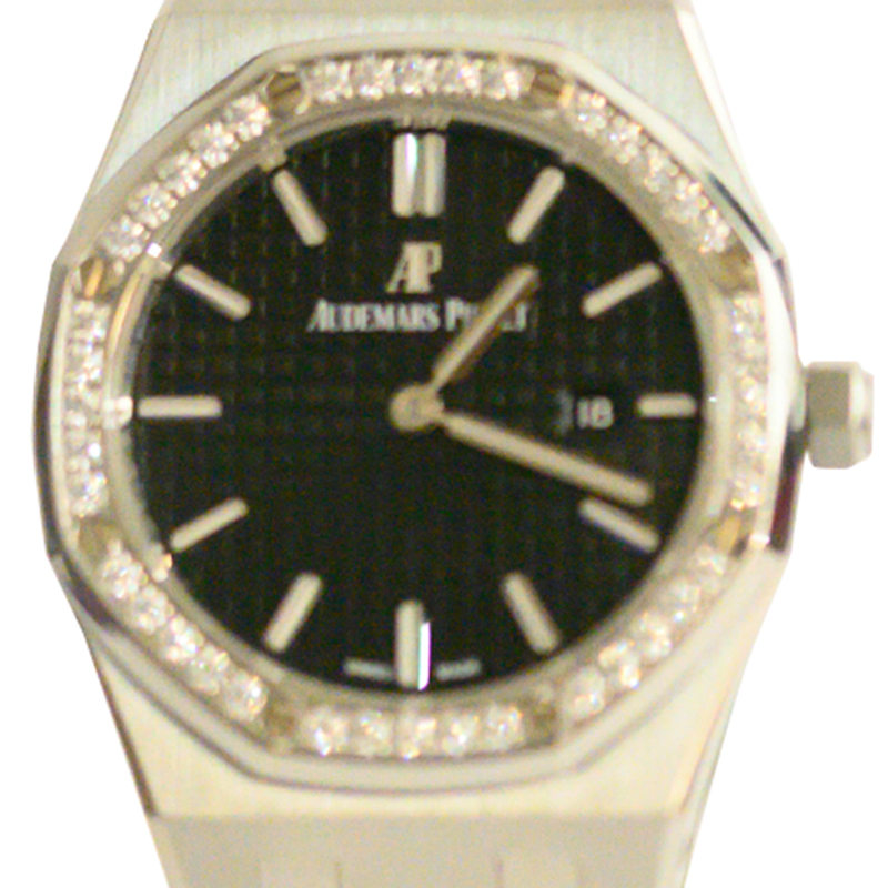 Audemars Piguet Black Dial Stainless Steel Diamond Bezel Royal Oak Women's Watch
Audemars Piguet Black Dial Stainless Steel Diamond Bezel Royal Oak Women's Watch