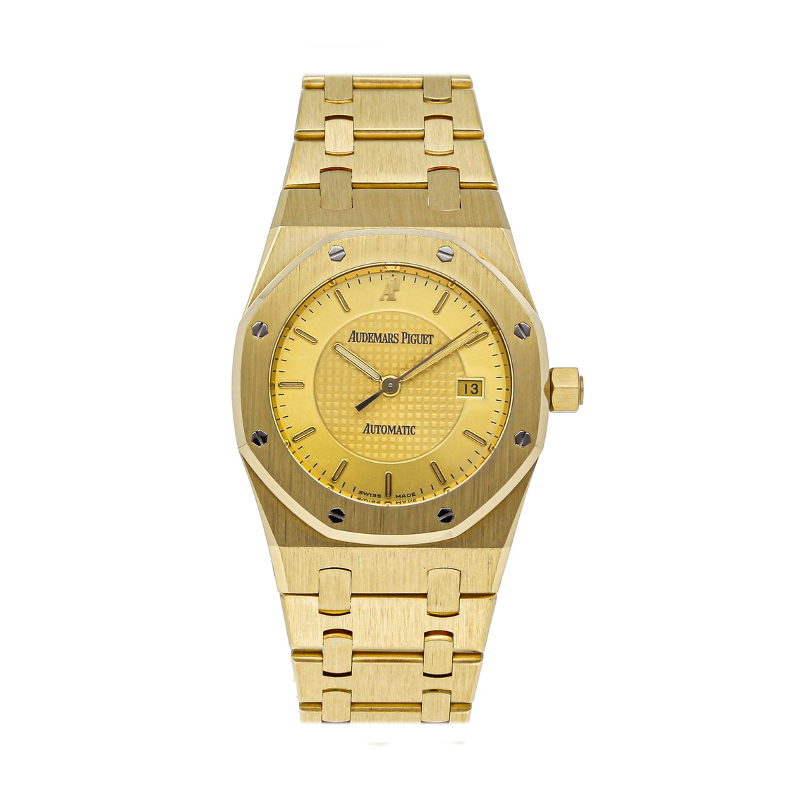 Audemars Piguet Champagne 18K Yellow Gold Royal Oak 15050BA. OO.0789BA.01 Women's Wristwatch 33.5 MM