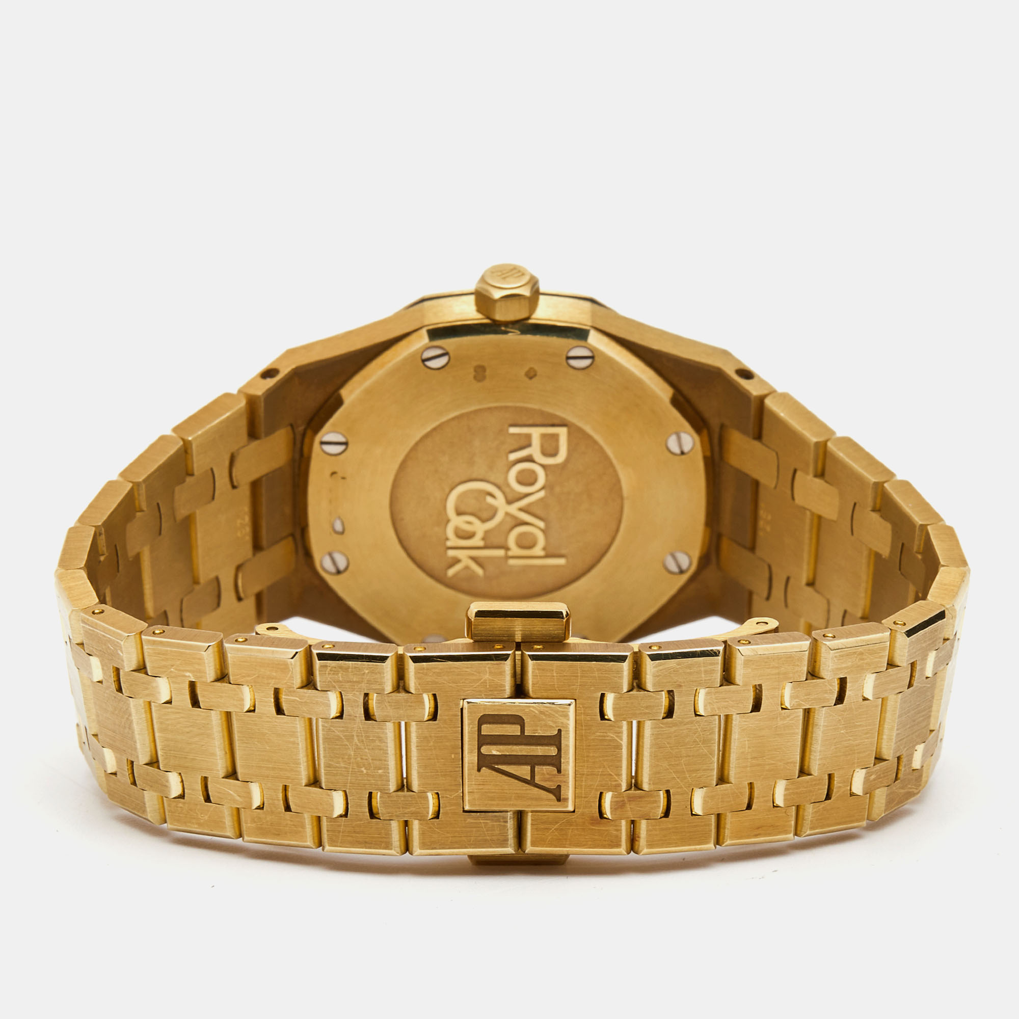 Audemars Piguet Blue 18k Yellow Gold Diamond  Royal Oak 67651BA.ZZ.1261BA.02 Women's Wristwatch 33 Mm