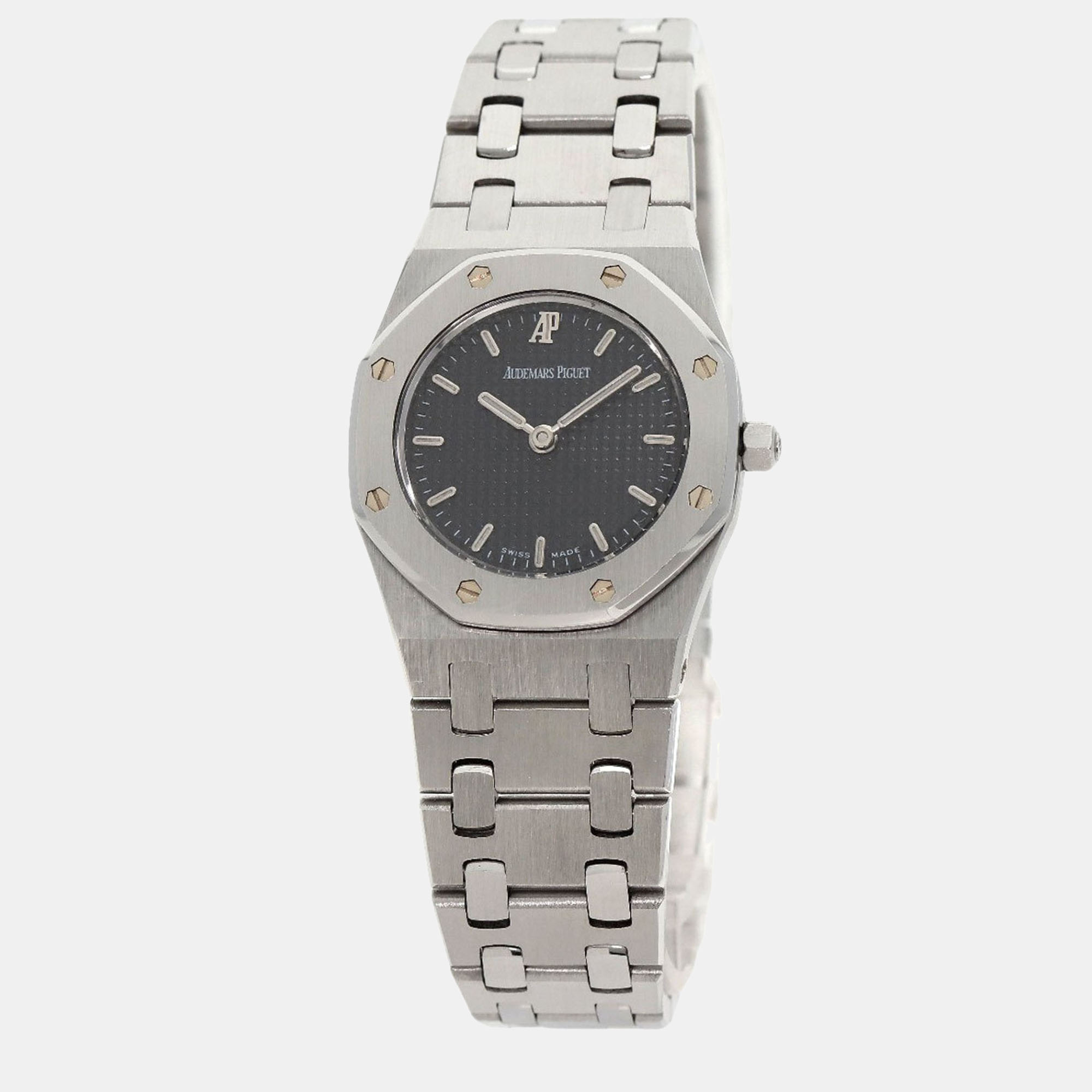 Audemars Piguet Grey Stainless Steel Royal Oak 66339ST Quartz Women's Wristwatch 24.5 Mm
