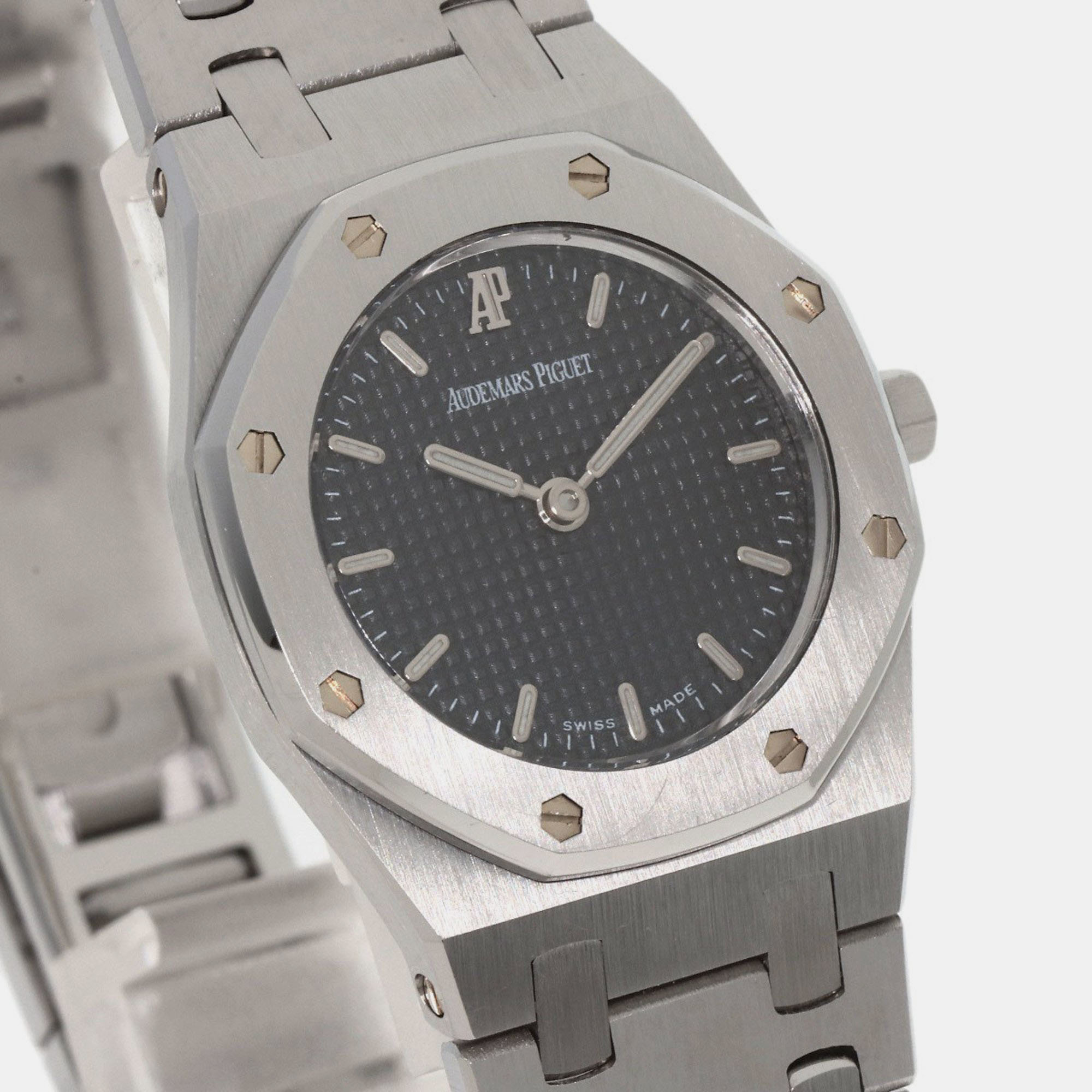 Audemars Piguet Grey Stainless Steel Royal Oak 66339ST Quartz Women's Wristwatch 24.5 Mm