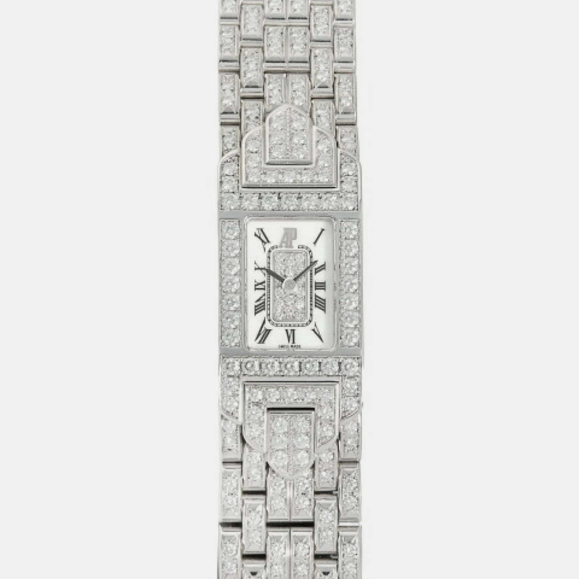 Audemars Piguet White 18k White Gold Charleston 67029BC/Z/1092BC/01 Quartz Women's Wristwatch 14.5 Mm