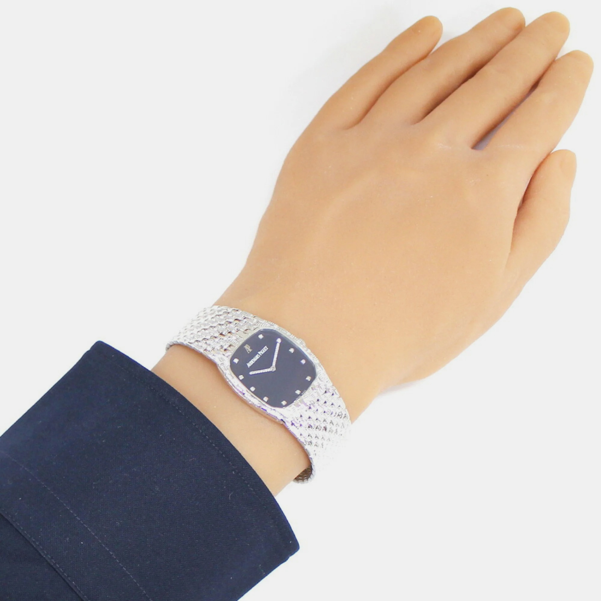 Audemars Piguet Black 18k White Gold Cobra Manual Winding Women's Wristwatch 26.5 Mm