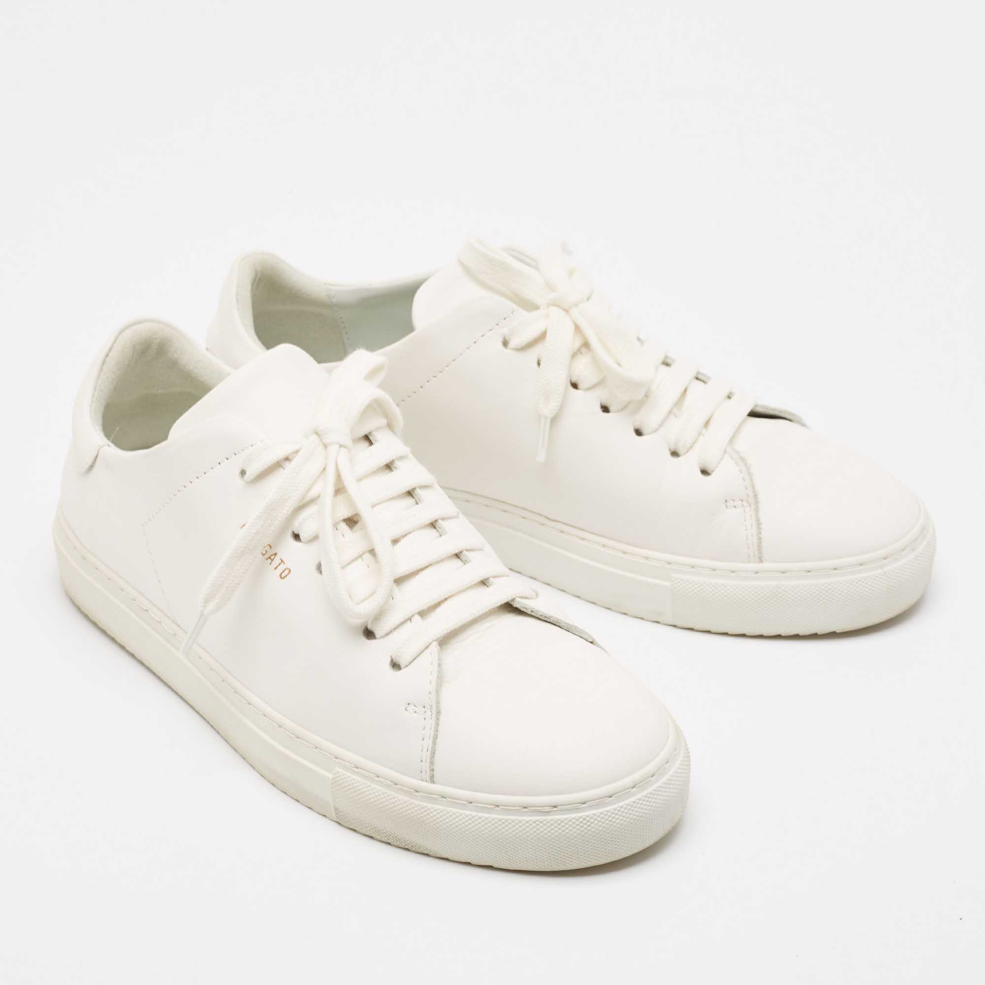 Axel Arigato White Leather Clean 90 Low Top Sneakers Size 40