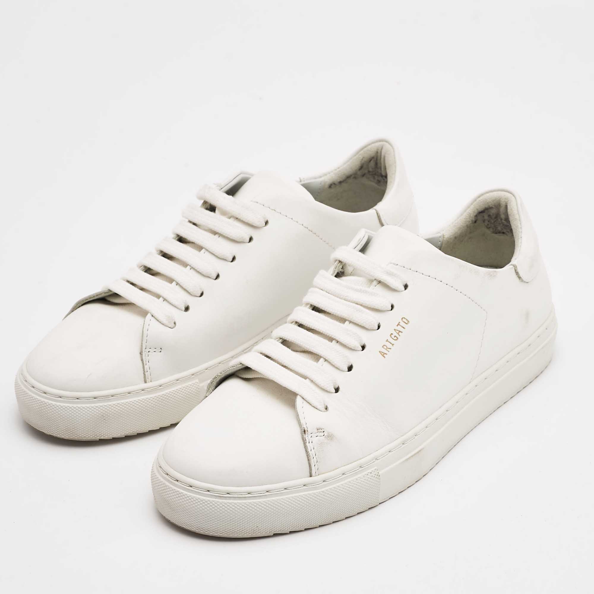 Axel Arigato White Leather Lace Up Sneakers Size 38